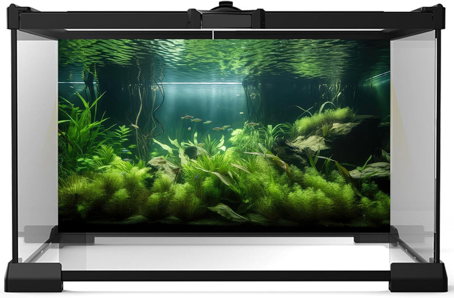Aquarium Background Lush Green Aquatic Plants and Seagrasses Terrarium Background Under The Sea View With Rock Sands Fish Tank Background Amazing Aquarium Backdrop Background Poster Vinyl 30x18in