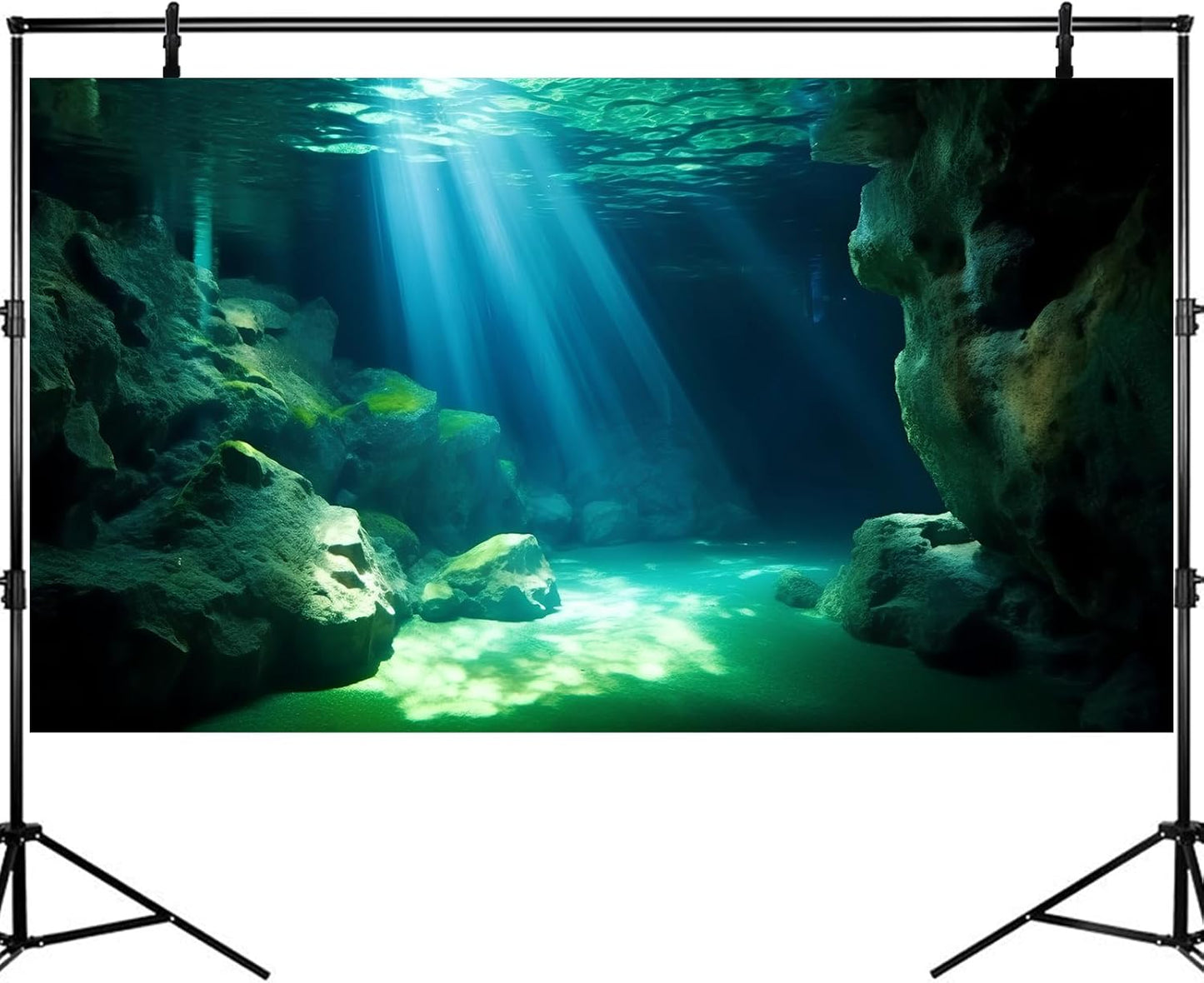Underwater Fish Tank Background Under The Sea Cave Style Aquarium Background Ocean Floor Cave Sunlight Fish Tank Backdrop Tropical Fish Aquarium Terrarium Backgrounds Decorations 72x16in