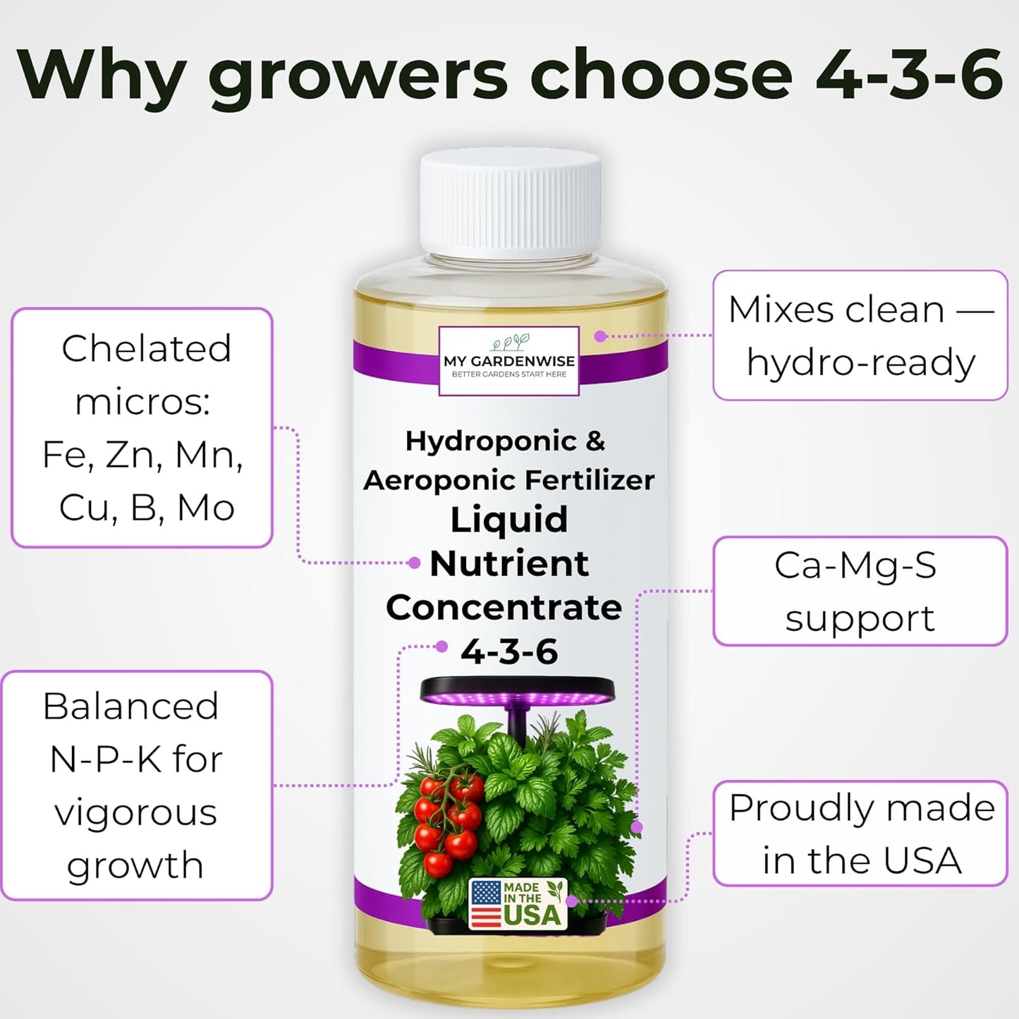 Liquid Plant Food – Hydroponics Nutrients for Indoor House Plants, Tomato, Strawberry, Lucky Bamboo, Lettuce, Vegetable Garden & Herbs – Aero Nutrients Liquid Fertilizer for All Growing Systems (16oz)