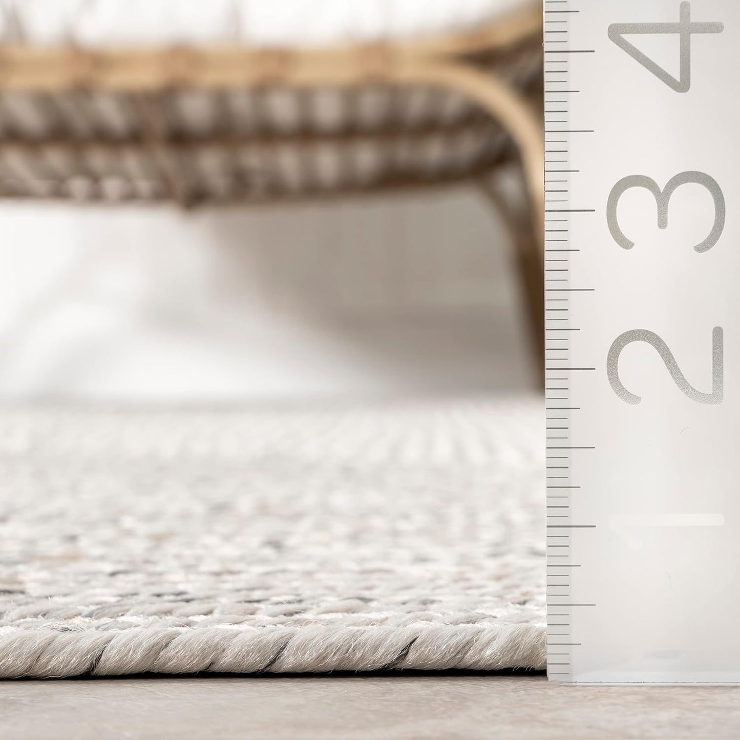 nuLOOM 2' x 14' Solid Hand Braided Indoor/Outdoor Area Rug, Pet-Friendly, High Traffic, Weather Resistant, for Patio, Balcony, Bedroom, Living, Dining Room, Wynn Ivory