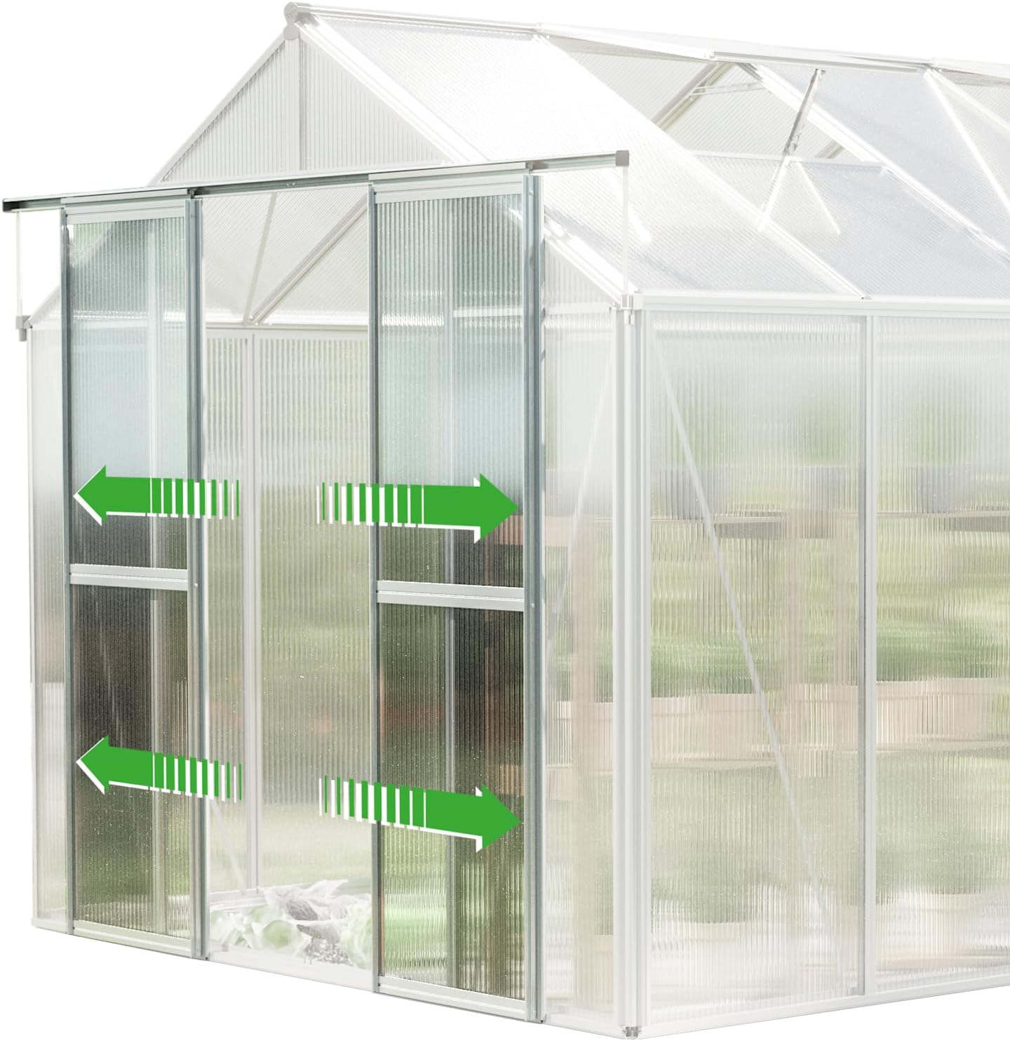 Greenhouse Saphir 3 Aluminum Frame 8.5 x 6.4 ft with Approx. 6 mm Polycarbonate Panels