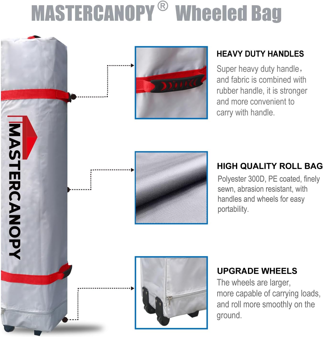 MASTERCANOPY Durable Pop-up Canopy Tent with Roller Bag (Black)