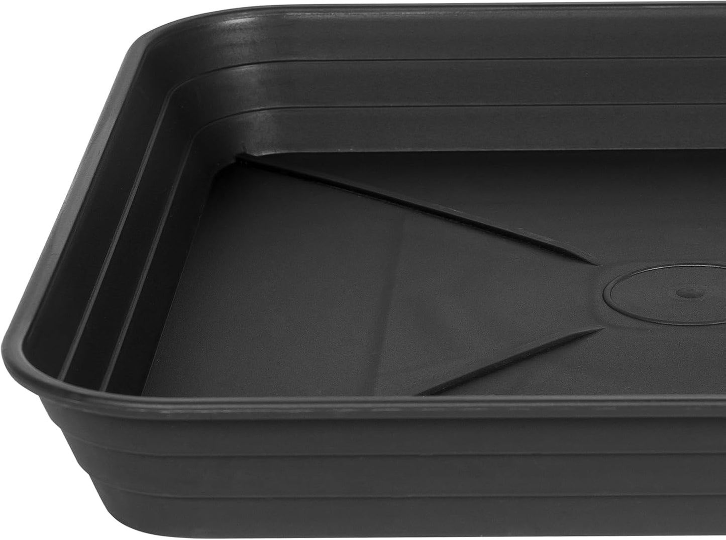 6 Inch 4 Pack Square Plant Saucer Tray, Heavy Duty Plastic Plant Saucers for Indoors Outdoor, Flower Planter Drip Trays for Pots, 6 8 10 12 14 16 18 20 inch, Growing Trays (6"-Black)