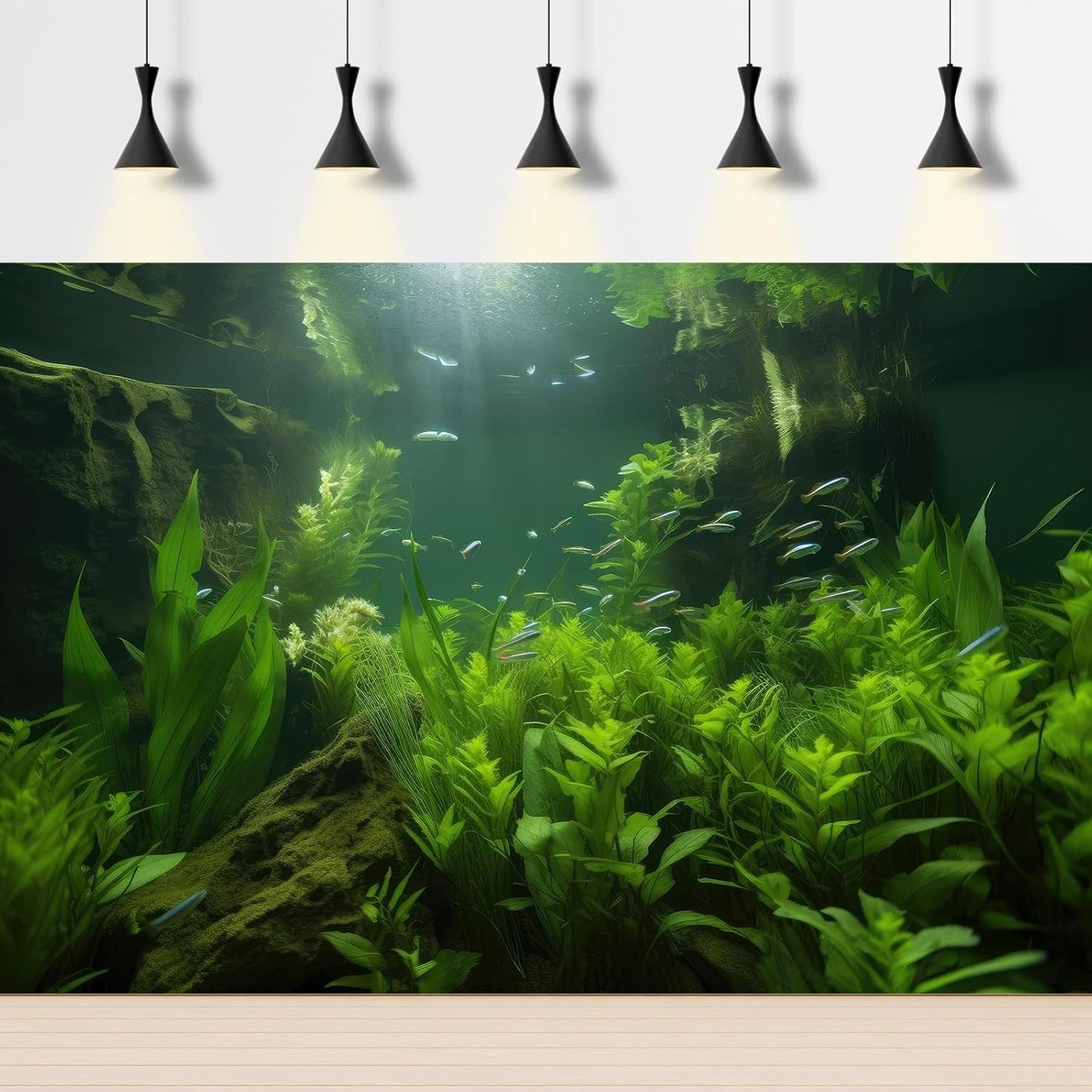 Aquarium Background Lush Aquatic Plants Seagrasses Terrarium Background Redwood Root Moss Tropical Style Green Underwater Plants Fish Tank Background Under The Sea Reptile Tank Backdrop 30x18in