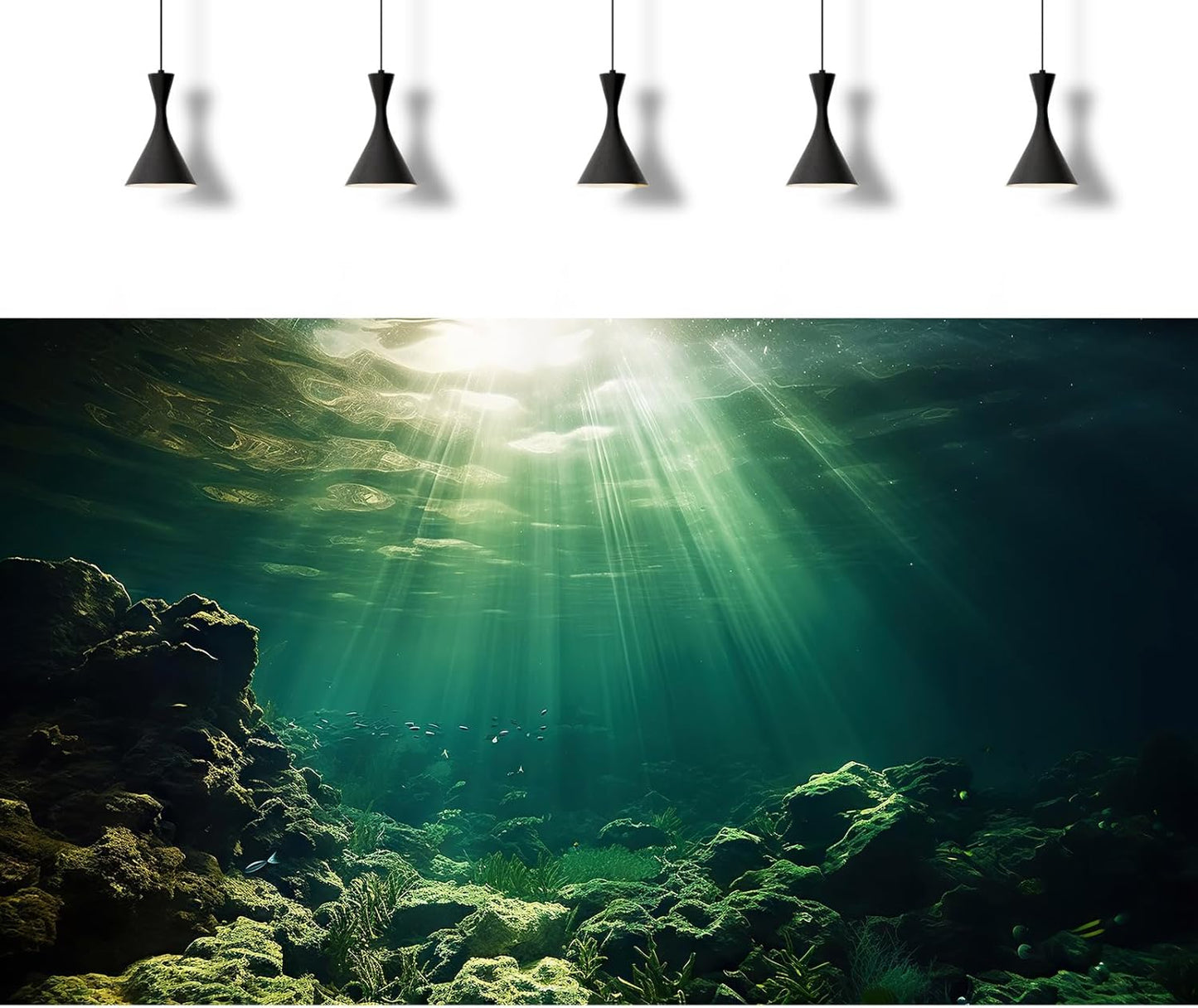 Under The Sea Aquarium Background Underwater Fish Tank Background Ocean Floor Rock Cave Sunray Terrarium Backgrounds Tropical Fish Ocean World Aquarium Reptile Tank Backgrounds 36x18in