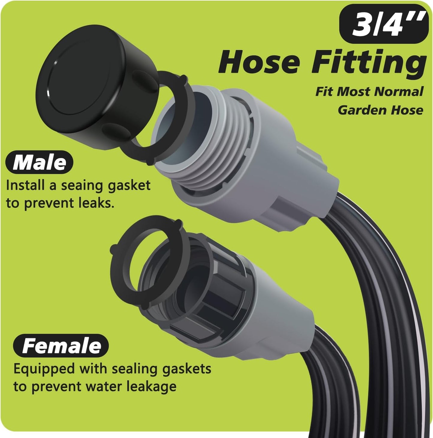 Sprinkler Soaker Hose 25 ft, Flat Watering Hose with Holes, Water Saving Drip Line Irrigation Hoses with Garden Staples for Lawn, Vegetable Garden Beds (25 ft)