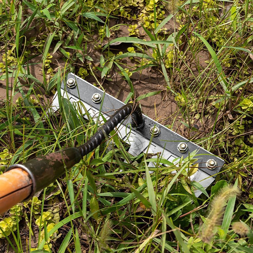 Gardening Hand Weeder Tool,Manual Weeder Tool with Detachable Blades, 4 Sizes High Carbon Steel Dual-Edge Design for Farm Garden Lawn Weed Removal, Soil Cultivation & Root Extraction (6 Tines)