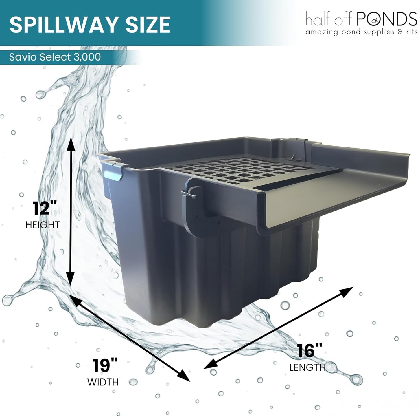 HALF OFF PONDS Savio Select 3,000 GPH Submersible Pump Pond Kit with 15' x 15' PVC Plastic Pond Liner, UV Clarifier for Water Garden & Koi Pond
