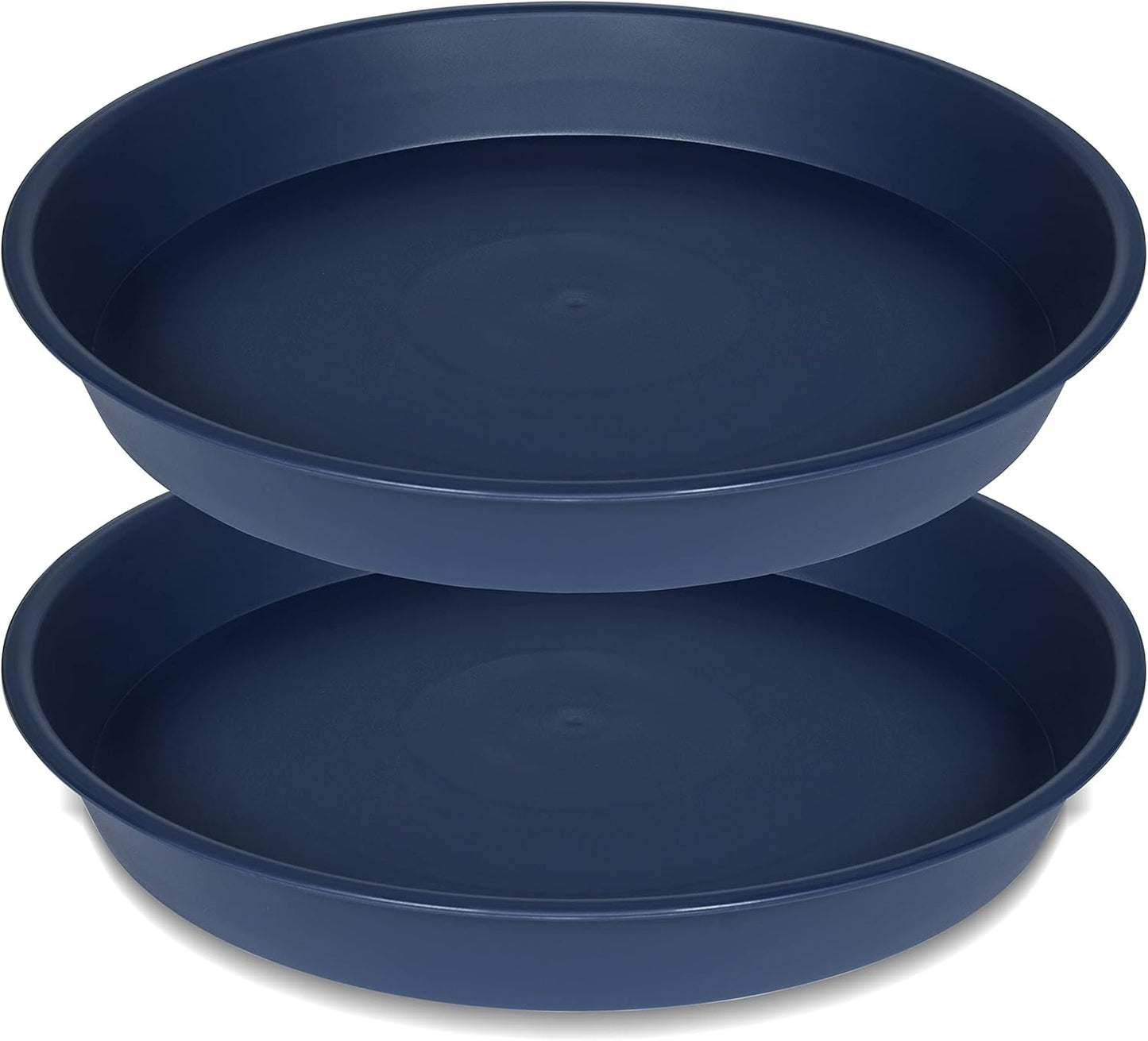 2 Pack of 14 inch Plant Saucers Bird Bath Bow Round, Plastic Plant Saucer Tray for Pots, White Planters for Indoor Plants, Plant Trays for Planter 12-15" (14", Blue)