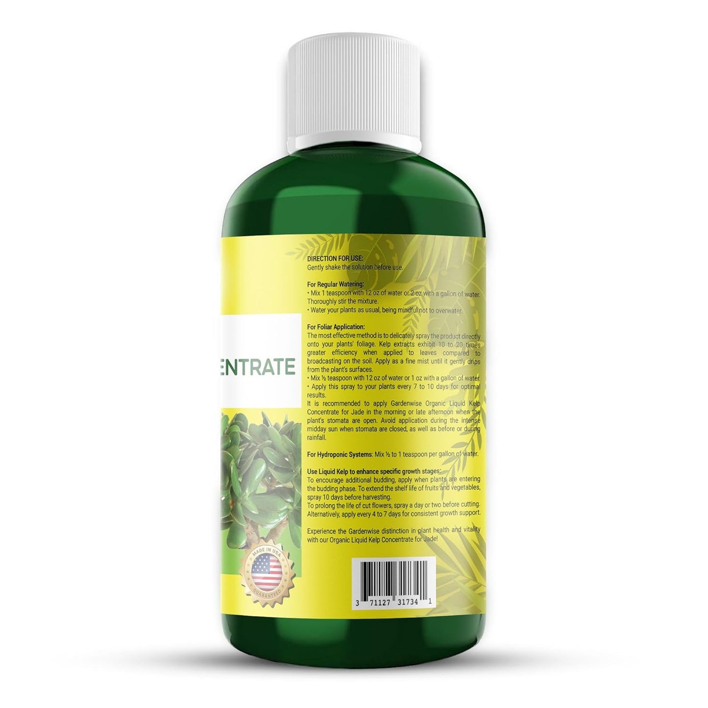 Organic Premium Kelp Seaweed Concentrate for Jade - Liquid Fertilizer - Liquid Plant Food - Nutrient-Rich Soil Enhancer - Natural Plant Food for Jade Plant (8 OZ), OLKC-16