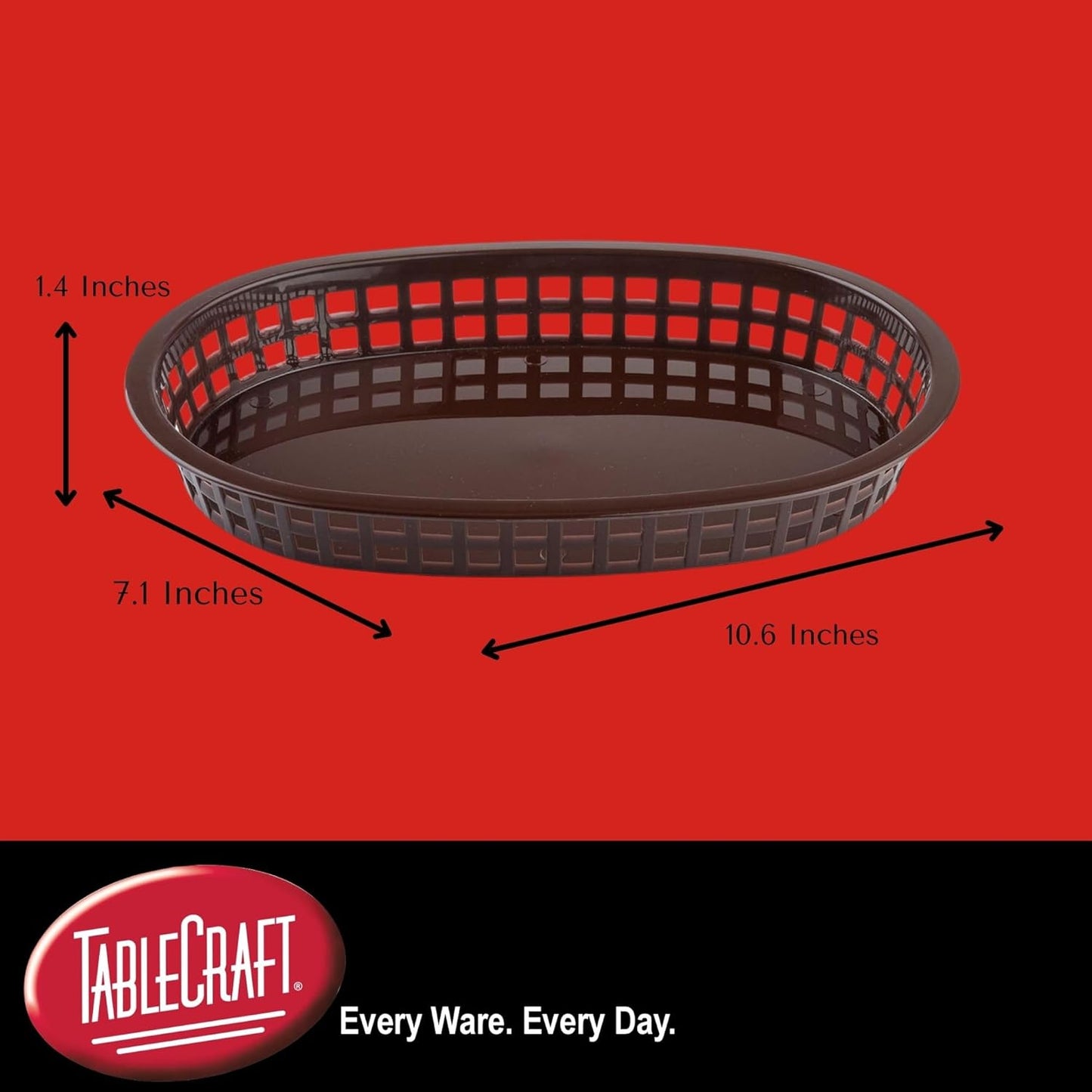 TableCraft Products C1076BR Cash and Carry Basket, Chicago, Brown (Pack of 12)