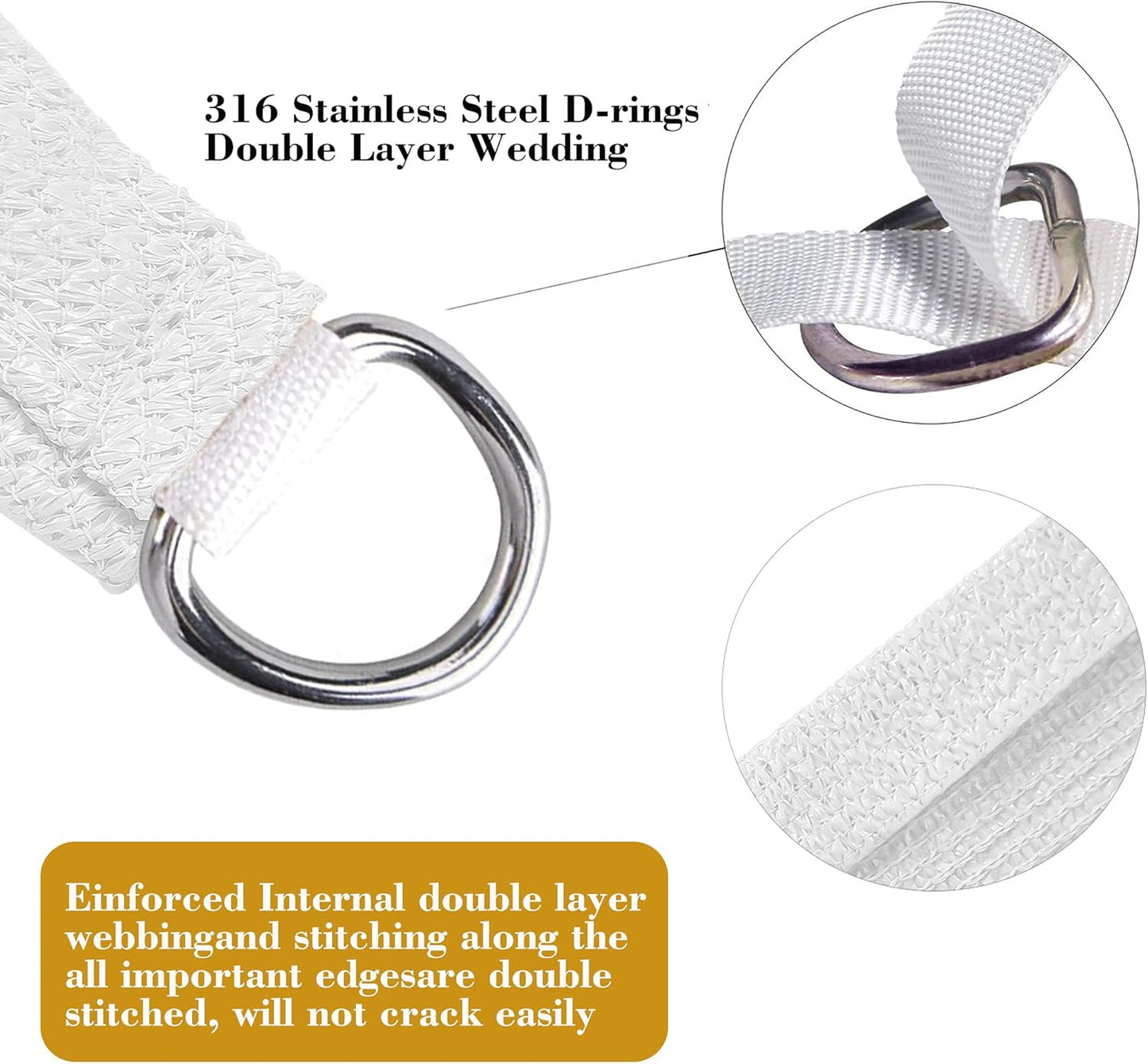 22' x 24' White Rectangle Sun Shade Sail SSP1212 Canopy Durable Fabric UV Block Awning,We Make Custom Orders
