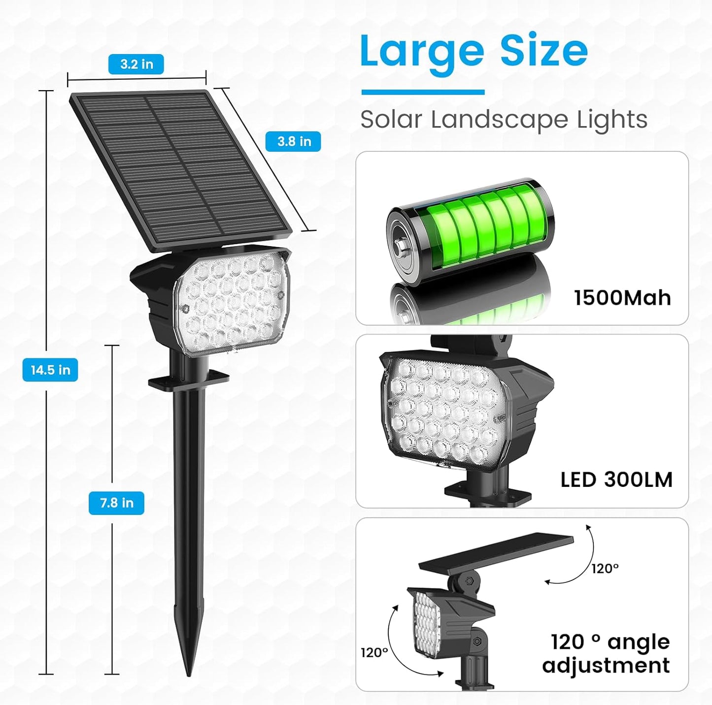 VOLISUN Solar Landscape Spotlights Adjustable Outdoor, Uplights Solar Waterproof IP67, Spot Lights Solar Powered for House,Tree,27 LED with 6 Colors Changing(4 Pack- RGB)
