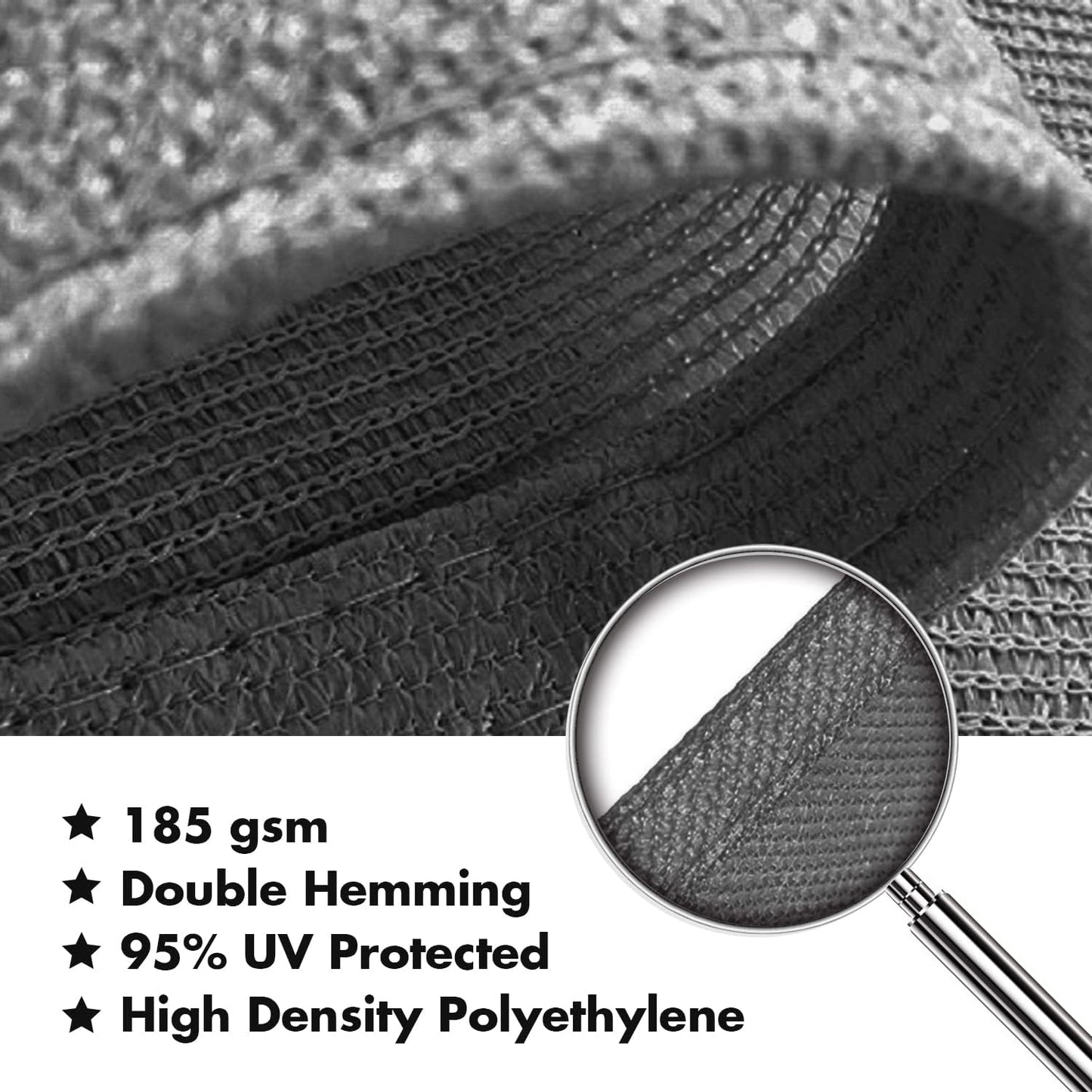 KANAGAWA 6'X12' Dark Gray Custom Size Sun Shade Sail Rectangle UV Block Canopy Cover for Patio Backyard Lawn Garden Outdoor (Customized Available)