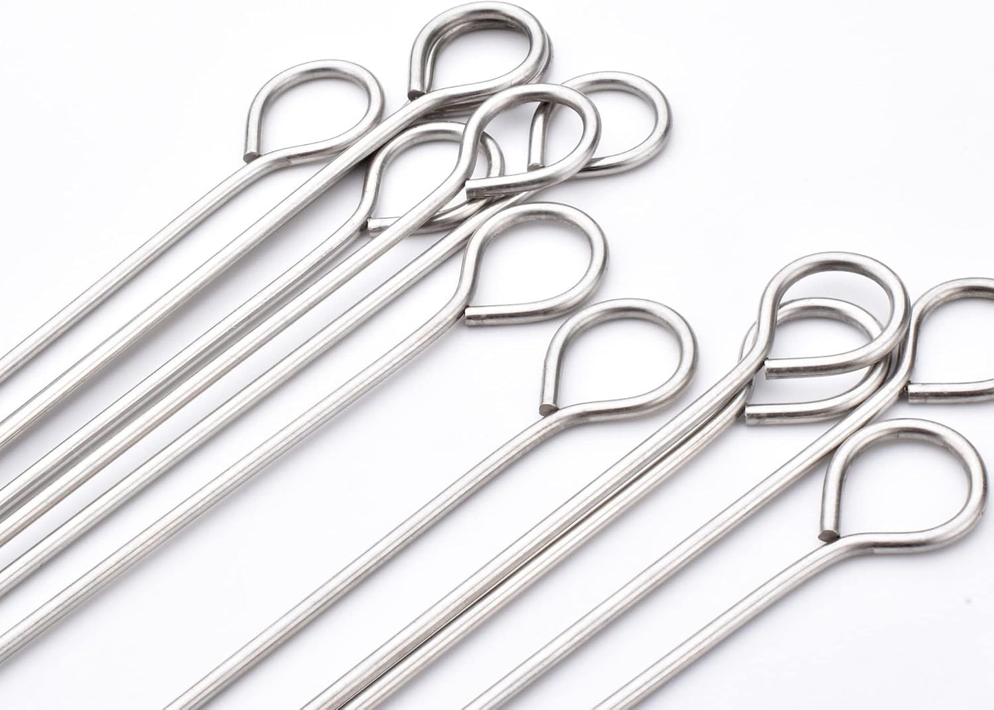 30 Pack 10 Inch Metal Barbecue Skewers, Stainless Steel BBQ Skewers, Shish Kebab Kabob Skewers (BBQ 10Inch-30p)