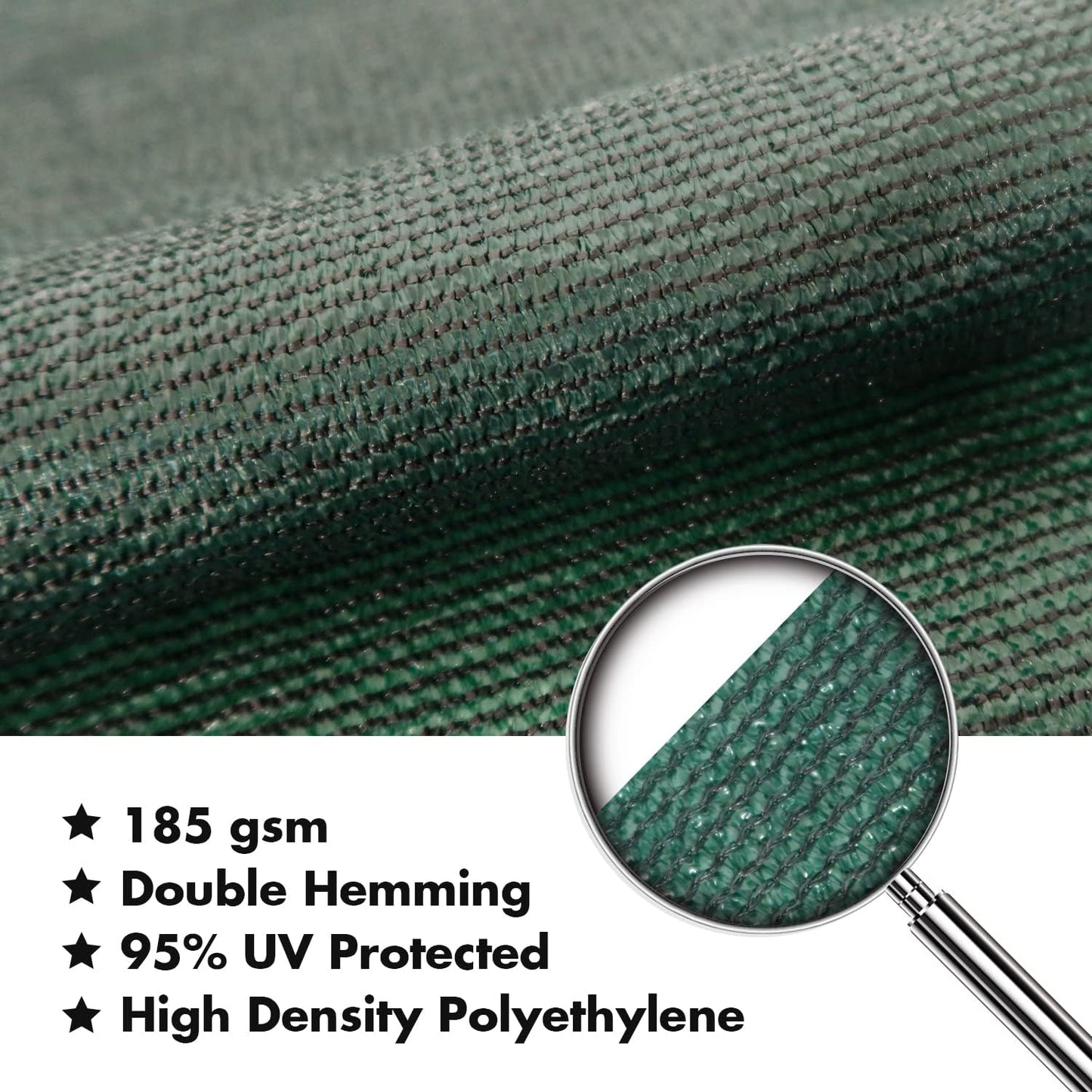 KANAGAWA 16'X16' Dark Green Custom Size Sun Shade Sail Square UV Block Canopy Cover for Patio Backyard Lawn Garden Outdoor (Customized Available)