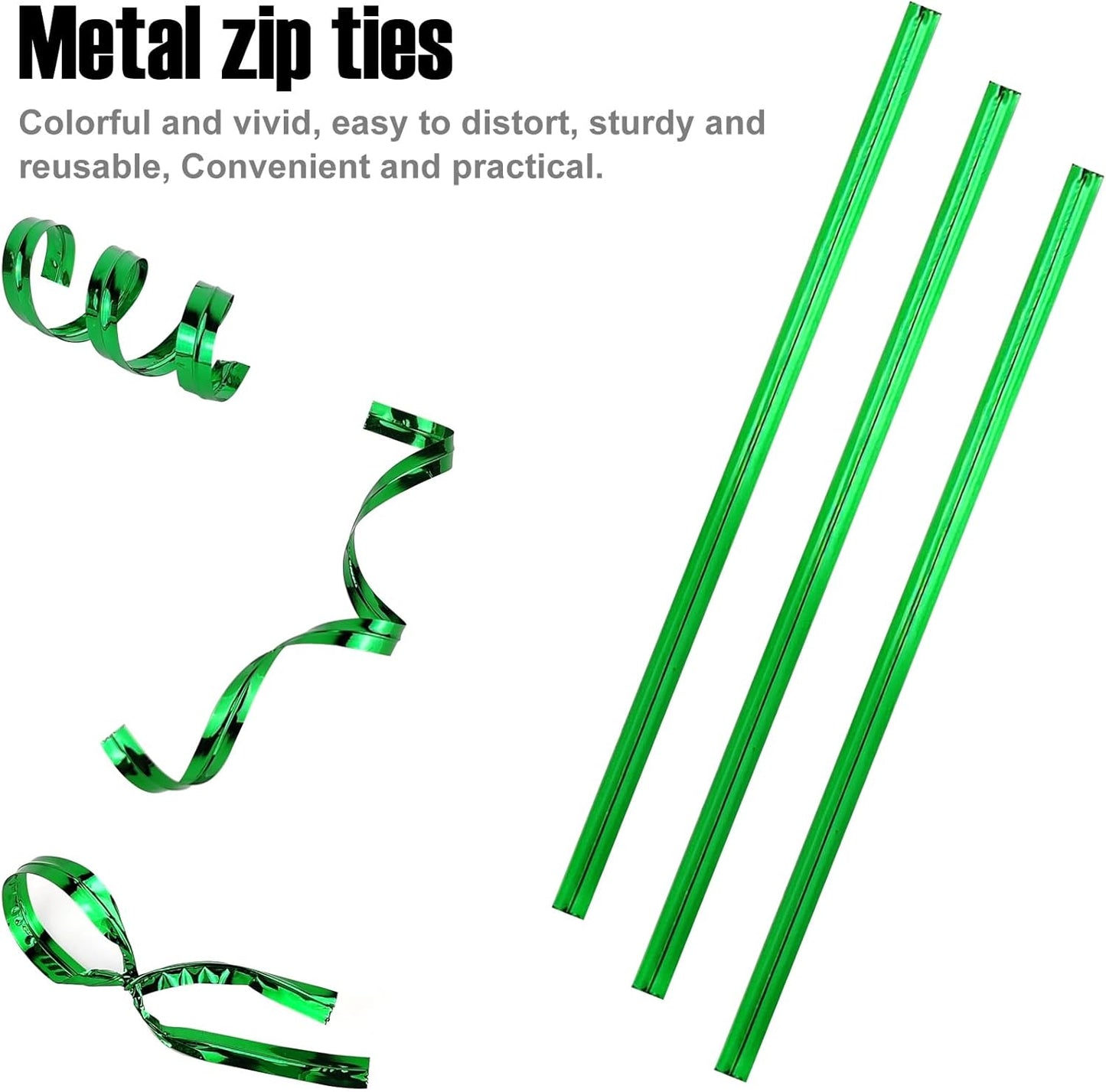 800 Pcs Metal Twist Ties 4 Inches Twist Straps for Bread Bags Candy Bags Snack Bags Halloween Party Cake Favor (Green)
