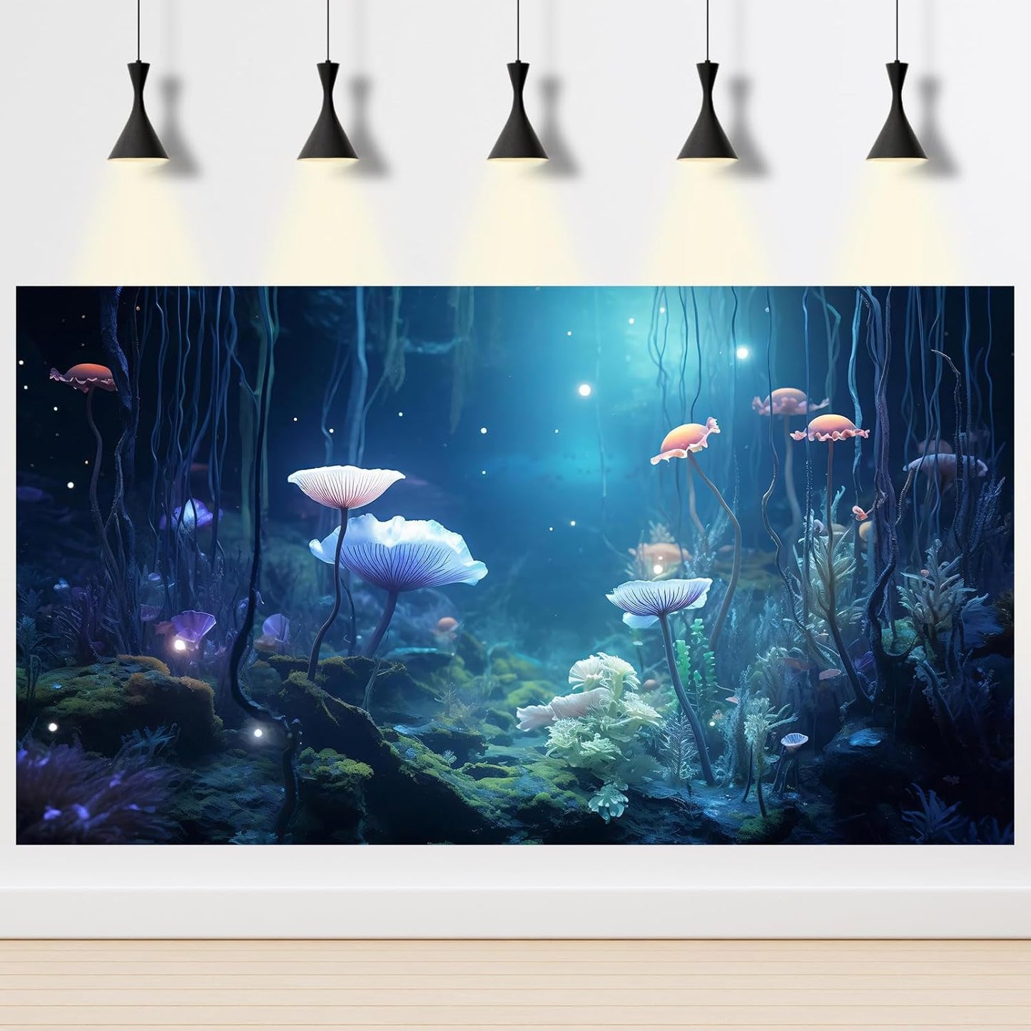 Aquarium Background Surreal Underwater Garden Fish Tank Background Lush Moss Aquatic Plants Tropical Style Landscape Terrarium Tank Backgrounds Under Sea World Aquarium Tank Wallpaper Poster 60x24in