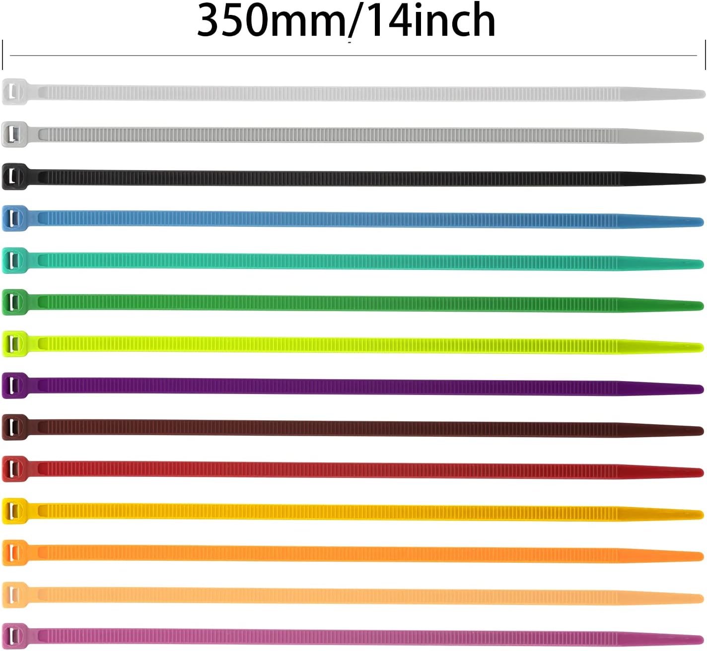 XINGO 100PCS Cable Zip Ties Heavy Duty, Premium Nylon Plastic Wire Ties with 50 Pounds Tensile Strength, Self-Locking Black Nylon Zip Ties for Indoor and Outdoor (14 inch, Apple Green)