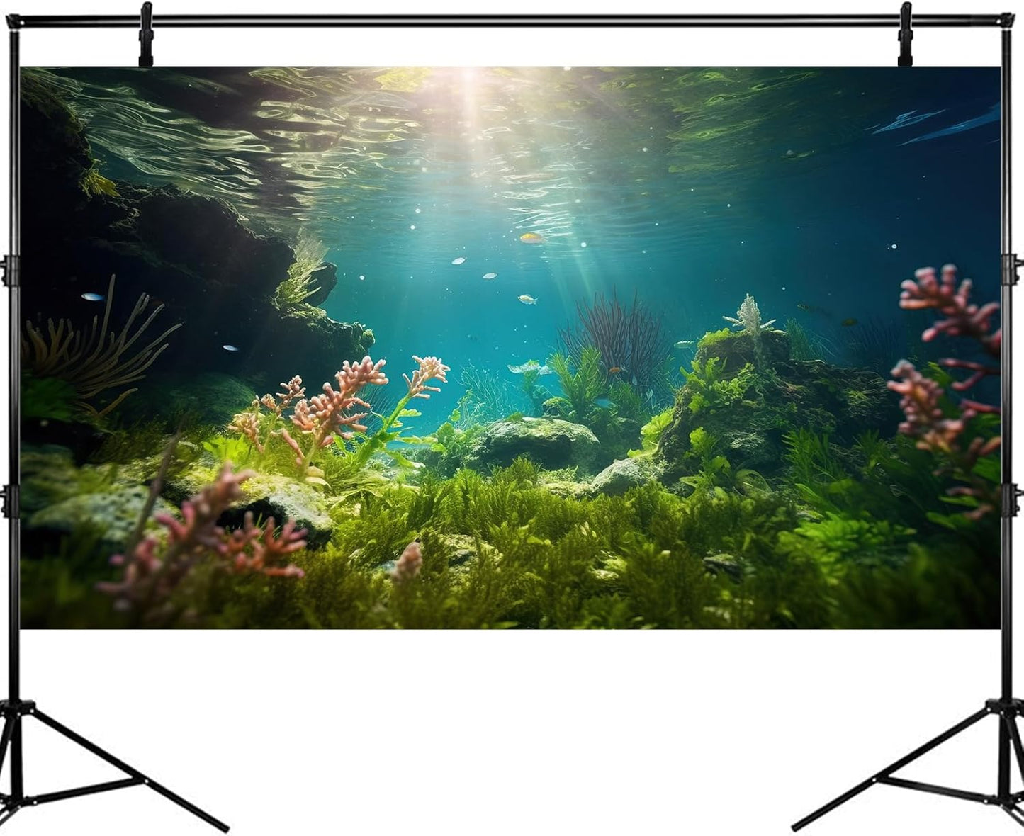 Ocean Floor Fish Tank Background Under The Sea Aquarium Background Underwater Aquatic Plants Sunray Terrarium Backgrounds Deep Sea Rock Tropical Aquarium Fish Tank Backgrounds Decors 24x12in