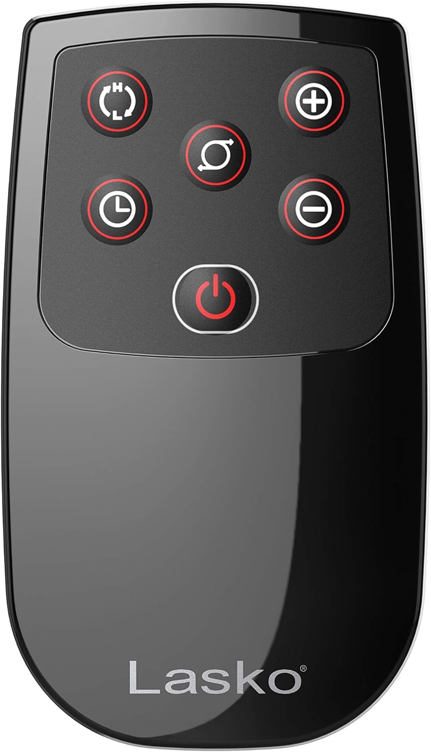 Lasko Oscillating Designer Ceramic Tower Space Heater for Home with Adjustable Thermostat, Timer and Remote Control, 16 Inches, 1500W, 6435