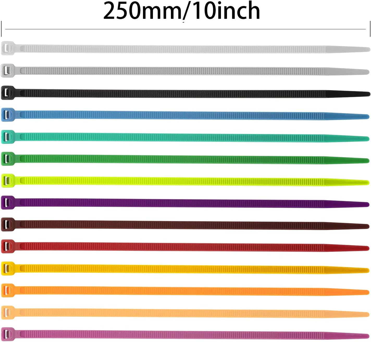XINGO 100PCS Cable Zip Ties Heavy Duty, Premium Nylon Plastic Wire Ties with 50 Pounds Tensile Strength, Self-Locking Black Nylon Zip Ties for Indoor and Outdoor (10 inch, Purple)