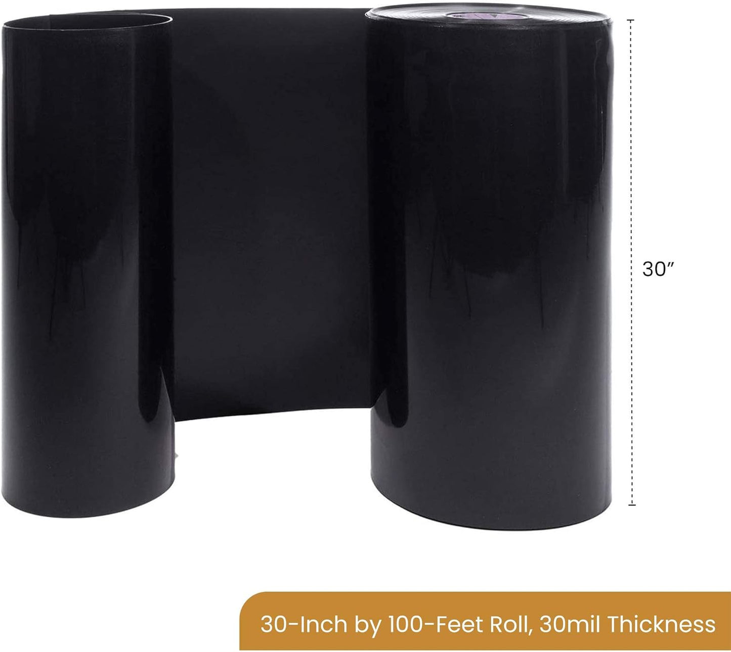 DeepRoot Water Barrier, Versatile Bamboo Barrier, Easy-to-Install Garden Barrier for Landscaping and Protection, Durable, Flexible, 30" x 100' Roll-30 mil Thickness, Black (WB 30/30-100)