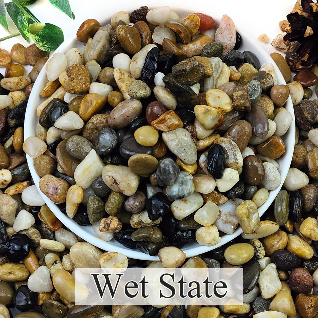 20lbs Natural River Rocks for Plants, 3/8" Aquarium Gravel Decorative Polished Mixed Pebbles for Fish Tank, Gardening, Flower Pots, Vase Fillers, Indoor Water Fountains, Landscaping
