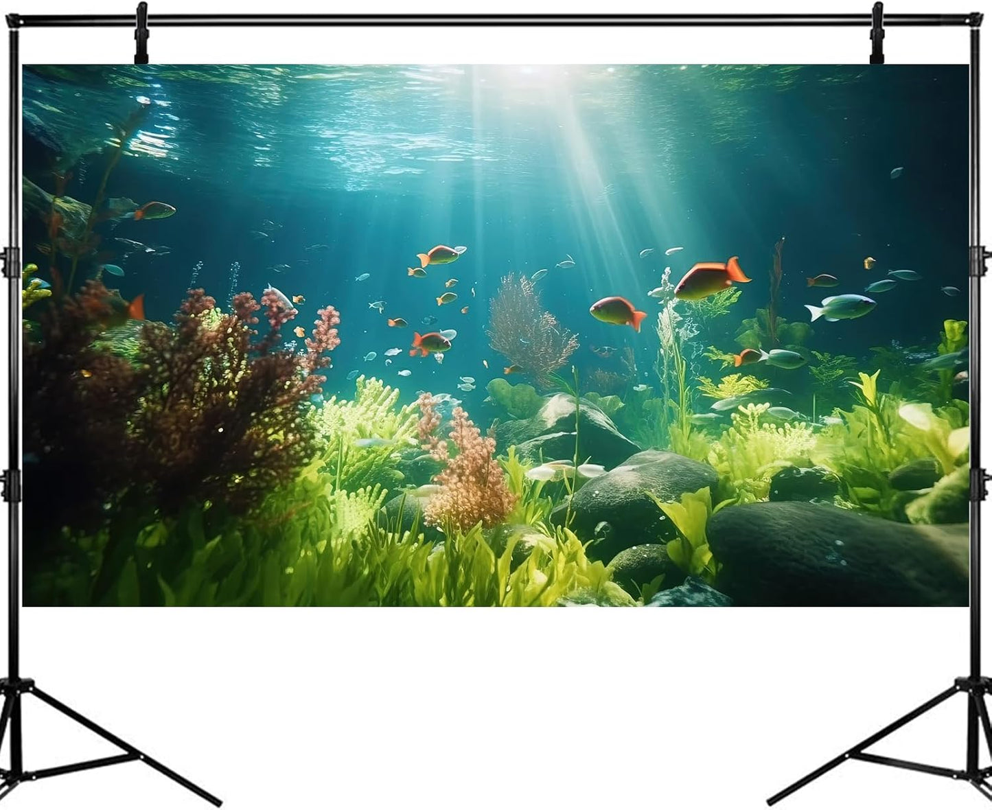 Fish Tank Background Underwater Aquarium Background Under The Sea Aquatic Plants Fish Tank Backgrounds Ocean Floor Rock Terrarium Wallpaper Tropical Fish Aquarium Reptile Tank Backgrounds 30x12in