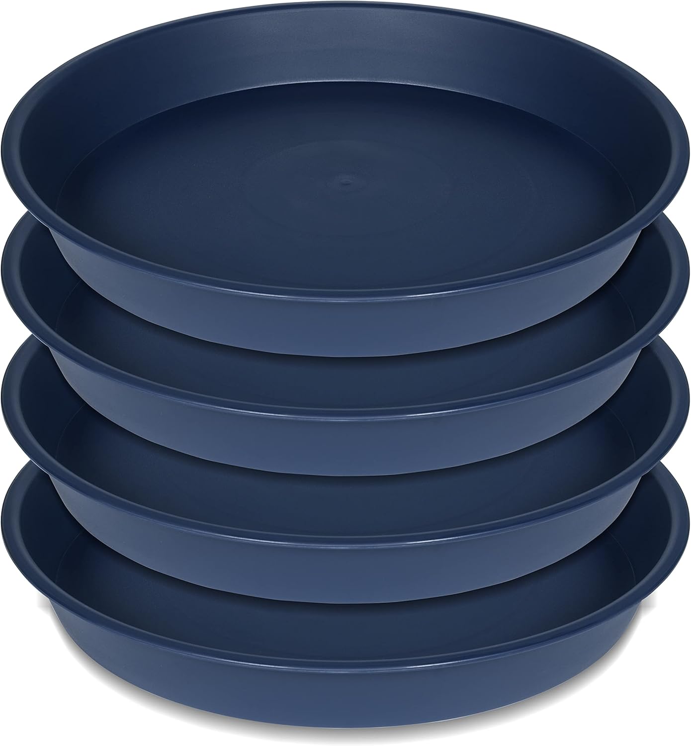 4 Pack of 14 inch Plant Saucers Bird Bath Bow Round, Plastic Plant Saucer Tray for Pots, White Planters for Indoor Plants, Plant Trays for Planter 12-15" (14", Blue)