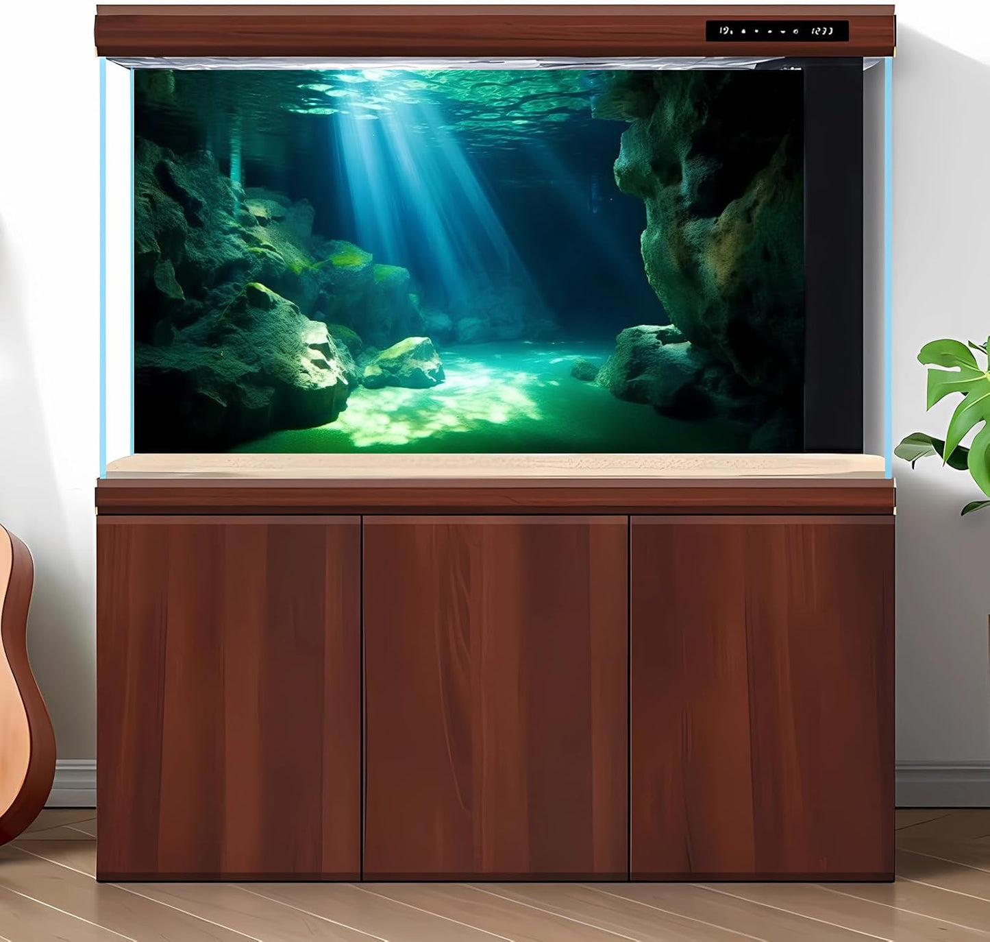 Underwater Fish Tank Background Under The Sea Cave Style Aquarium Background Ocean Floor Cave Sunlight Fish Tank Backdrop Tropical Fish Aquarium Terrarium Backgrounds Decorations 60x24in