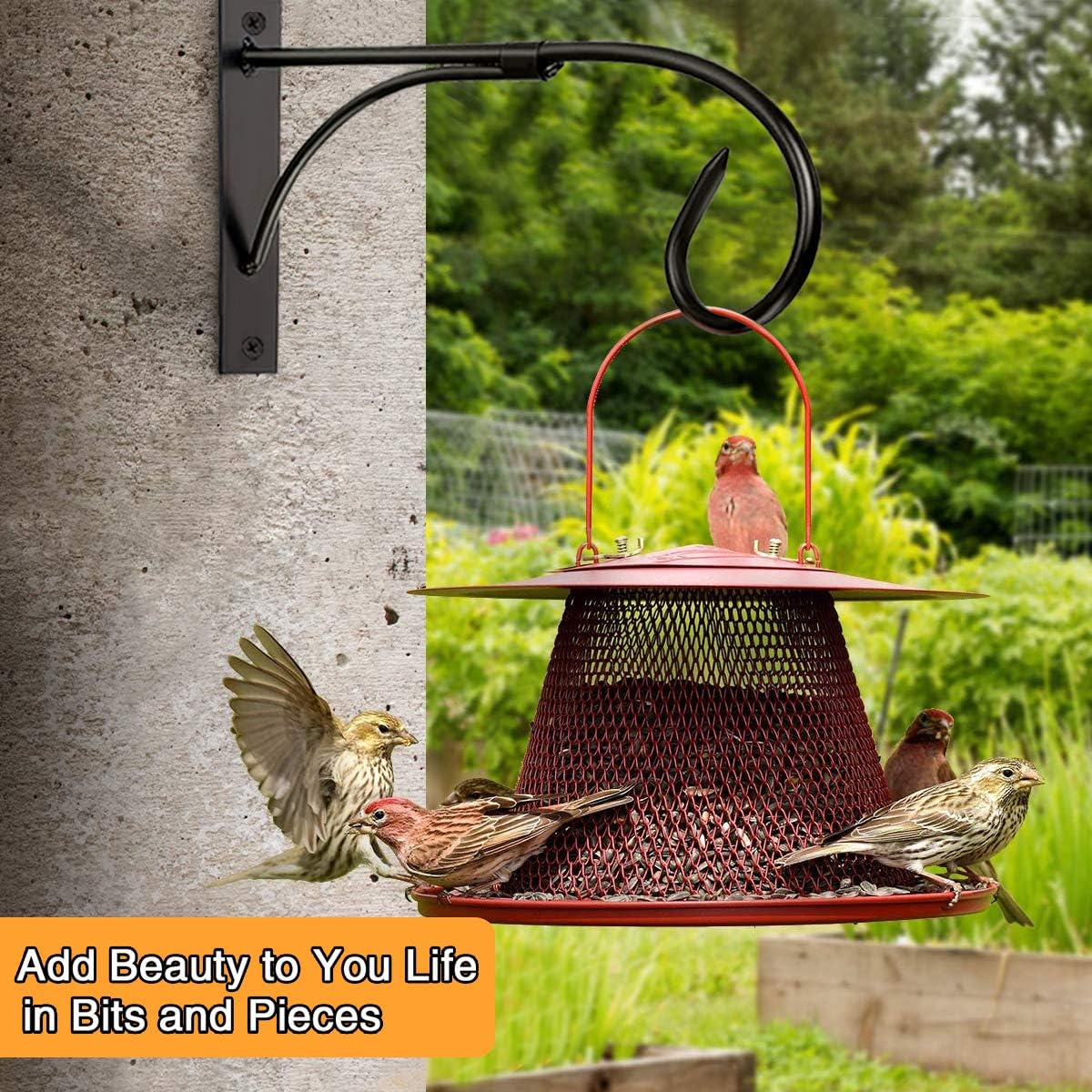 Wall Mount Plant Hanging Bracket, 11 Inches Hanging Plant Hook, Heavy Duty Rustic Decorative Metal Plant Hanger for Hanging Plant Flower Lantern Bird Feeder Wind Chimes (Set of 2)