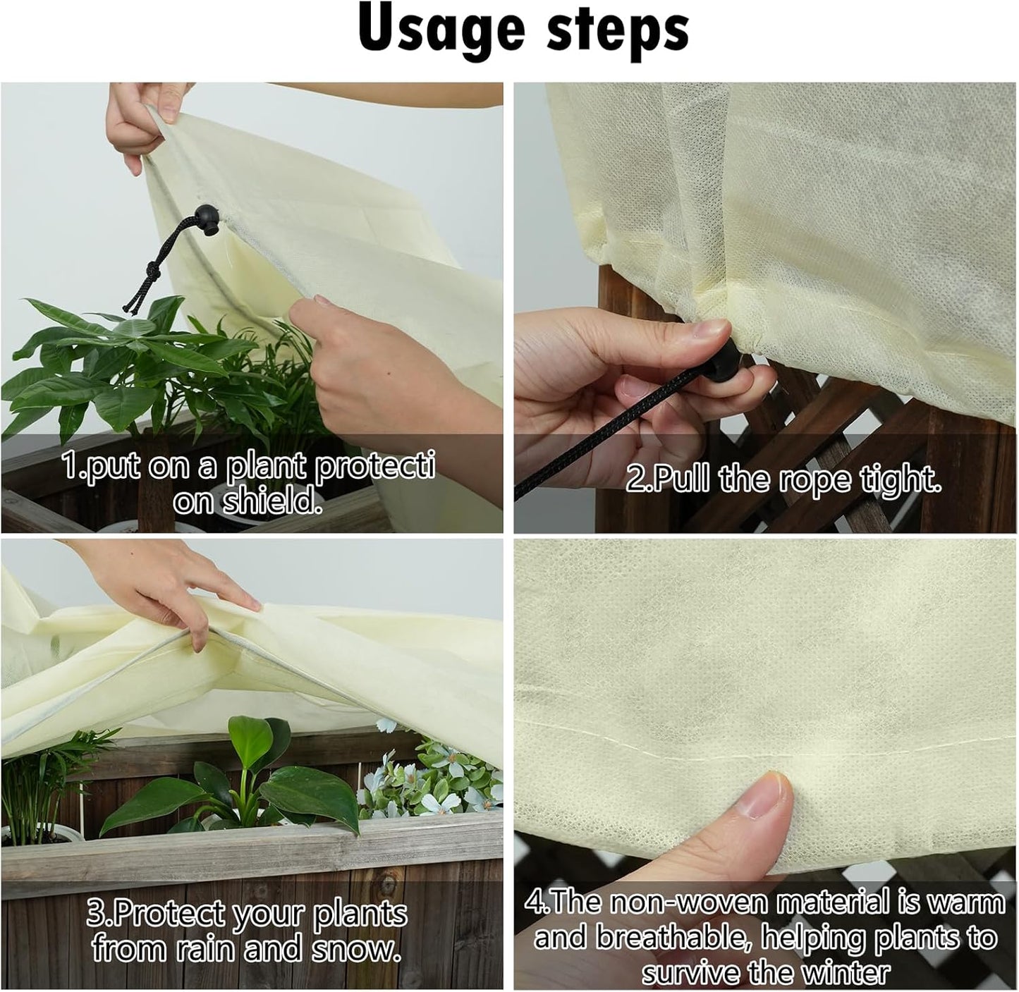 Rectangular Plant Protection Cover, Winter Outdoor Garden Plant Frost Protection Blanket, Plant Frost Protection Cover, Plant Protection Wrap Cover, 1 Piece, 102 x 51 x 19.7 Inches