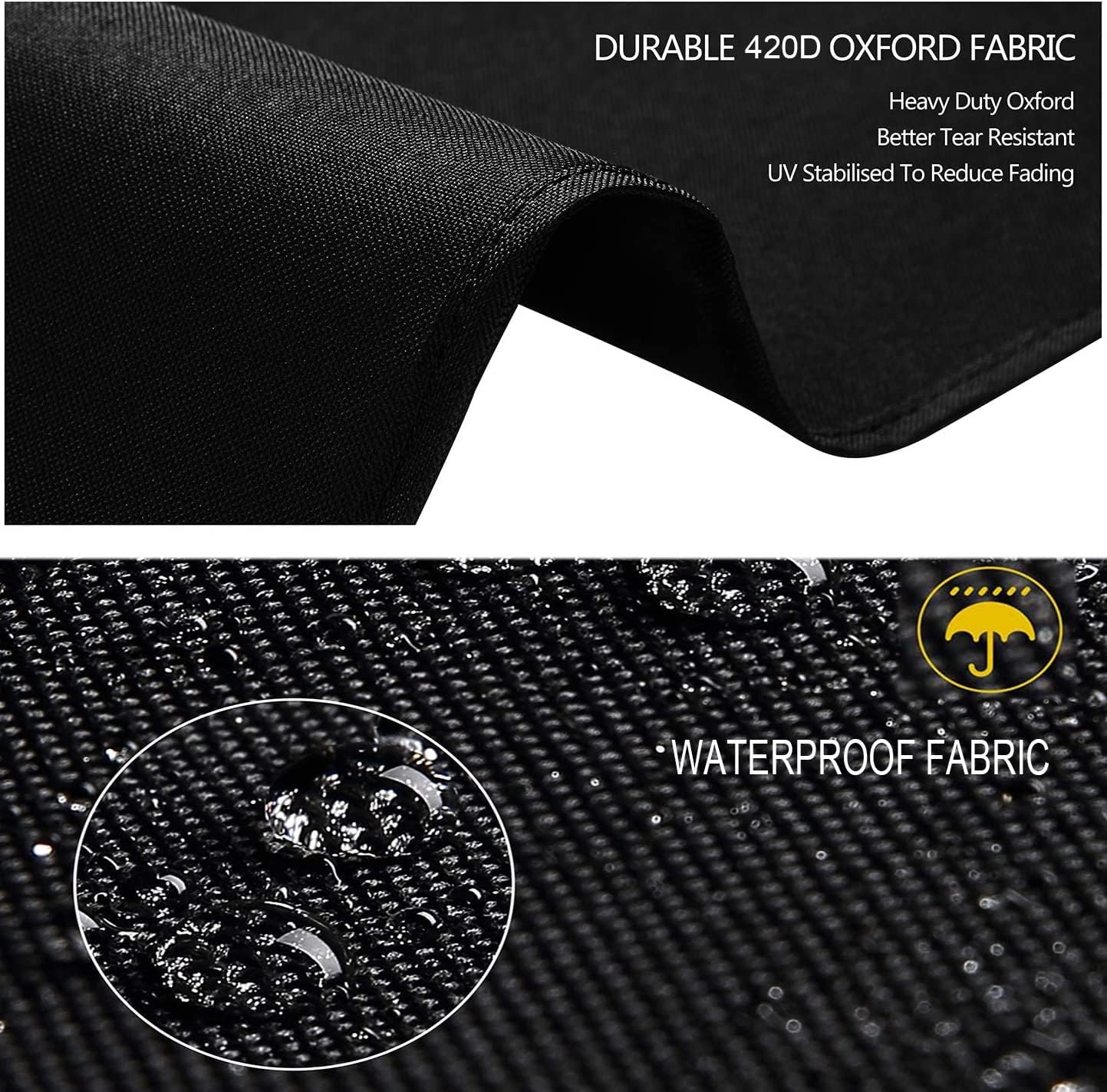 SIRUITON Patio Heater Covers with Zipper and Air Vent,Waterproof Outdoor Heater Cover, Dustproof,Wind-Resistant,UV-Resistant,Snow-Resistant,（89" Height x 33" Dome x 19"Base, 420D Black）