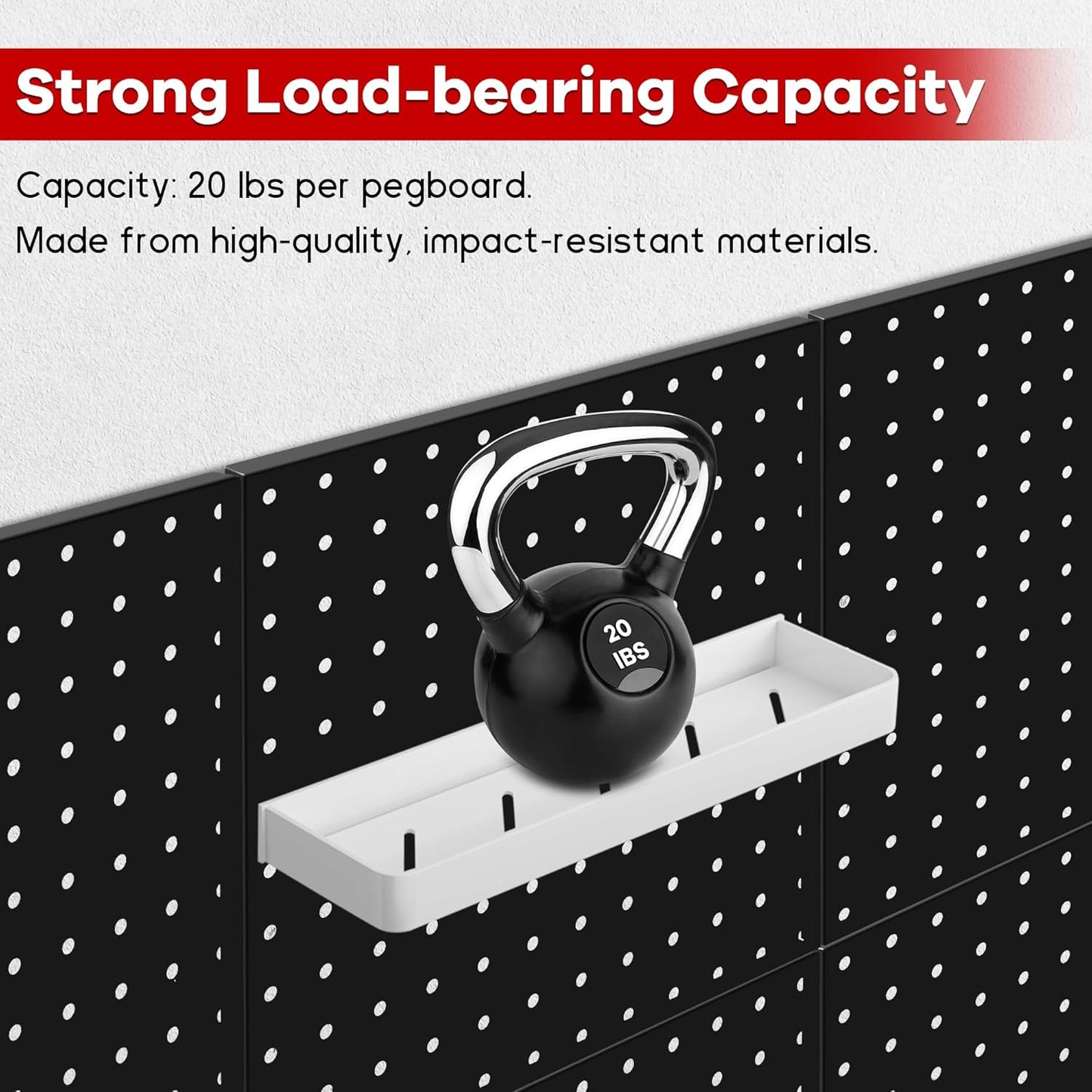 4 Pack Black Metal Pegboard Panels, Heavy Duty Steel Peg Boards Wall Organizer with Screw, Anchors and Washer Accessories for Garage, Tool Storage, Office Organization, Craft Room, Kitchen