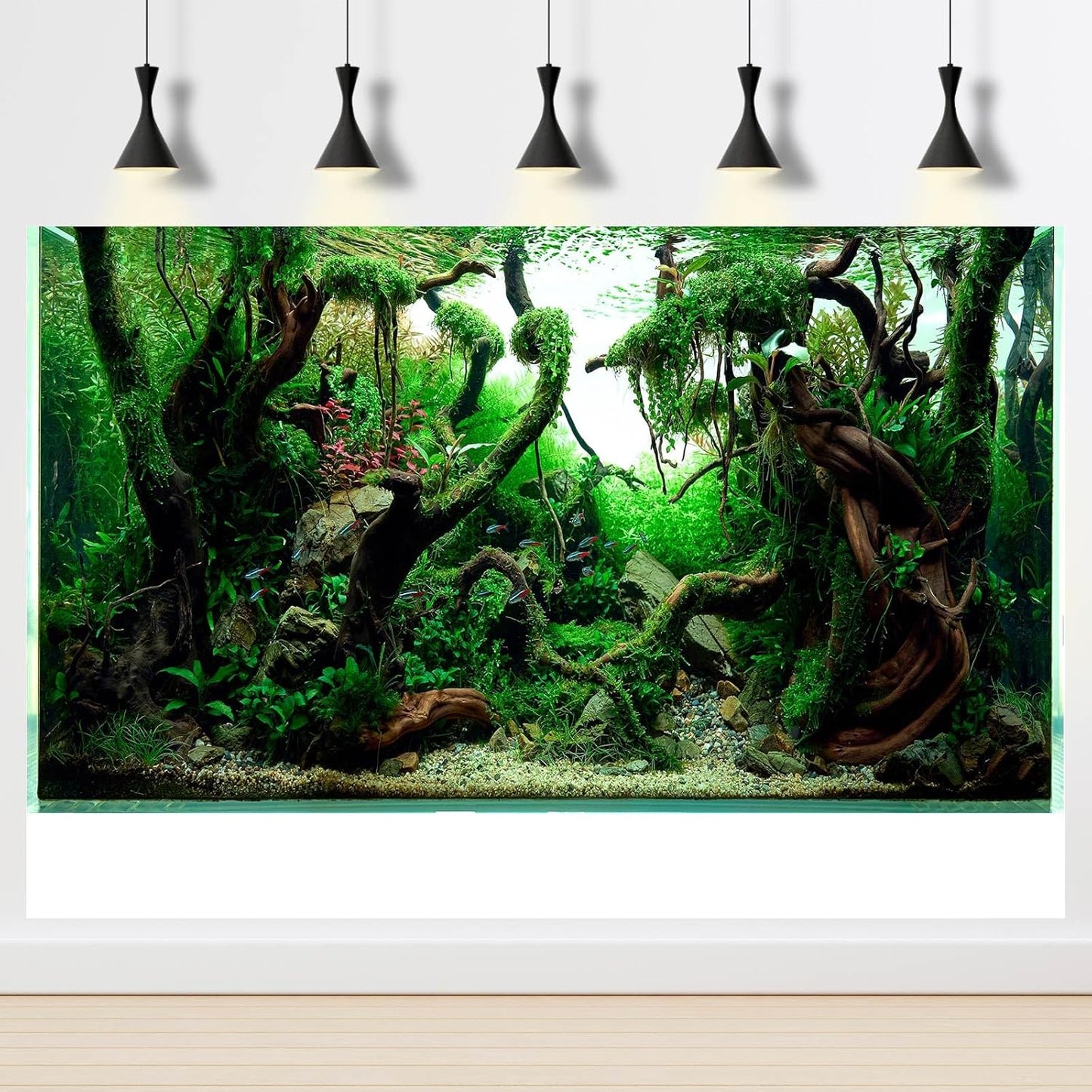Aquarium Background Underwater Pebble Grass Leaves Aquarium Backdrop Vivid Fresh Green Aquatic Plant Stone River Bed Aquarium Backdrop Deadwood Purple Leaves Tank Background Vinyl 36x18in