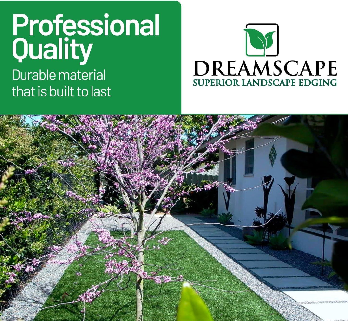 Dreamscape YardEdge Aluminum Landscape Edging - 4 Strips, 6ft Each (24ft Total), Bronze Duraflex Paint - Professional Quality Landscaping Border, Metal Divider for Lawn, Garden, Flowerbed