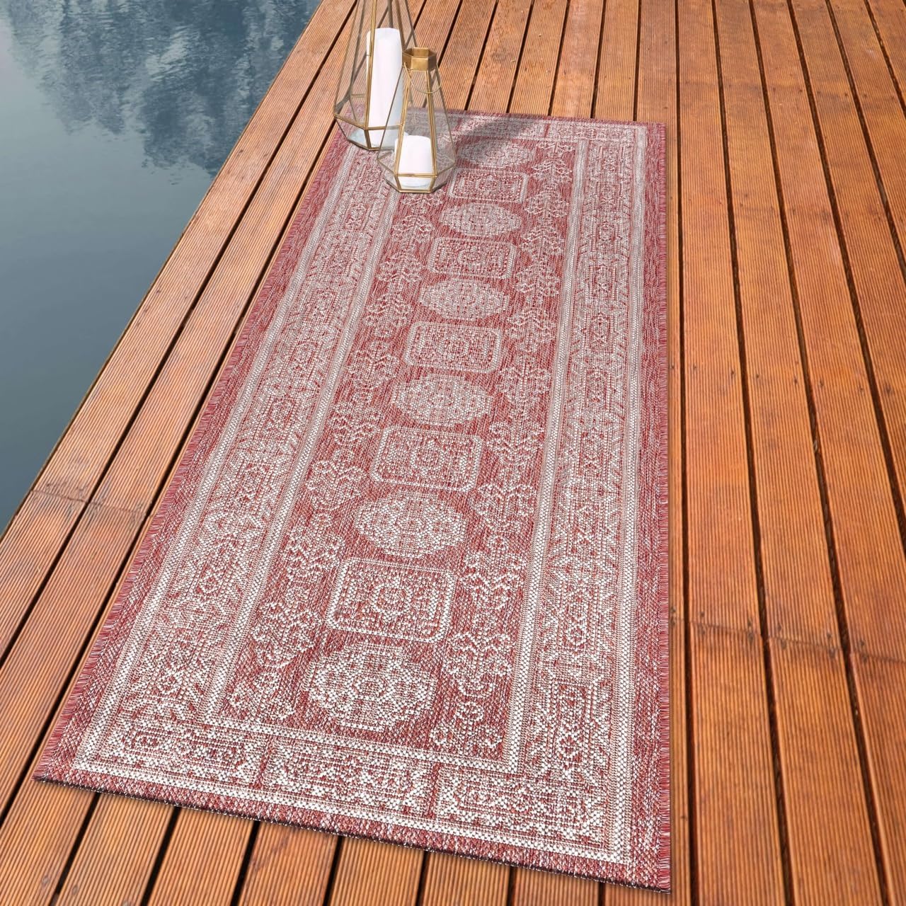 Keen Home Design Terrace Outdoor Runner Rug - 2x8 Washable Indoor/Outdoor Rug for Patio, Kitchen, Balcony, Beach, Garden, Deck and Porch, Size: 2'2"x7'7"