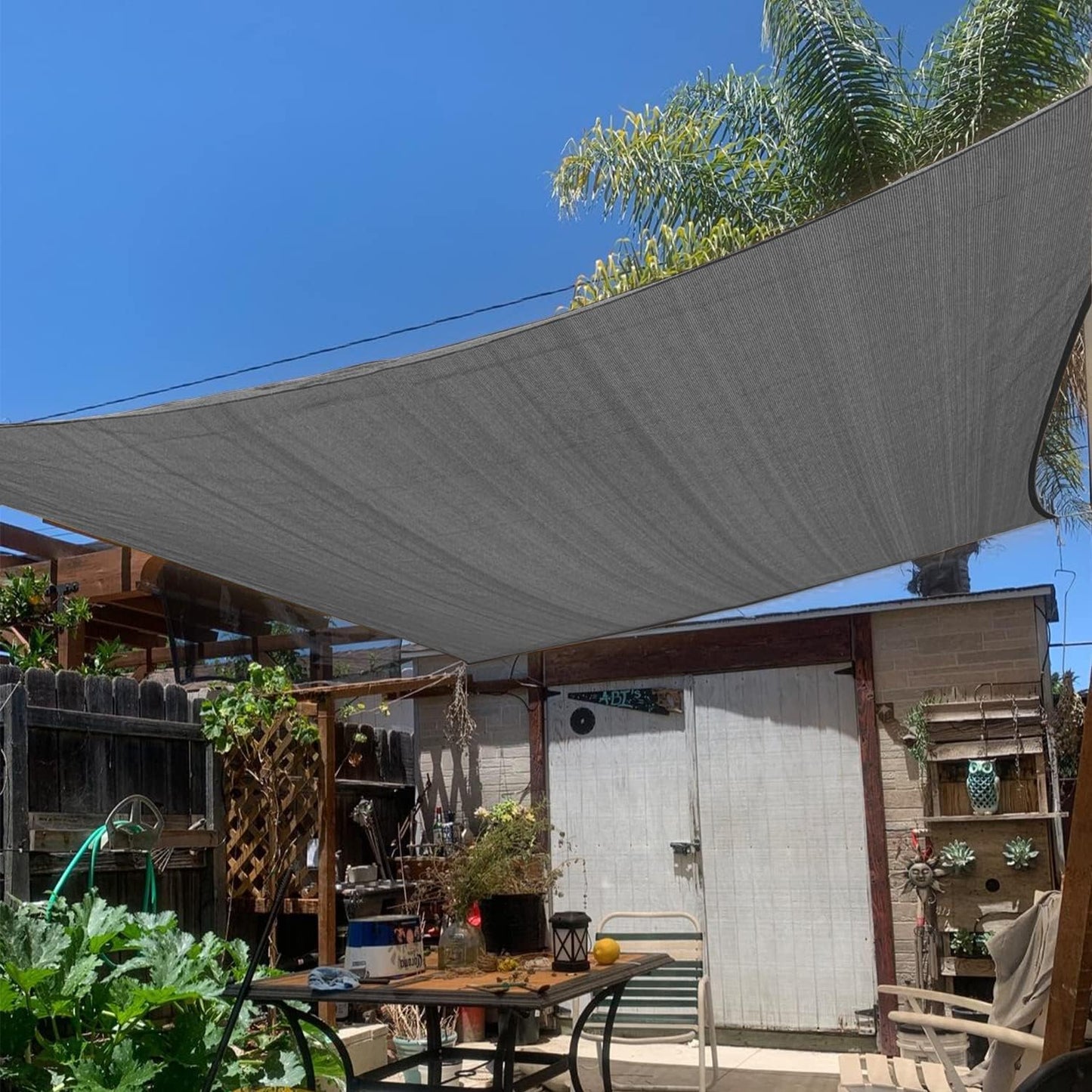 KANAGAWA 22'X22' Dark Gray Custom Size Sun Shade Sail Square UV Block Canopy Cover for Patio Backyard Lawn Garden Outdoor (Customized Available)