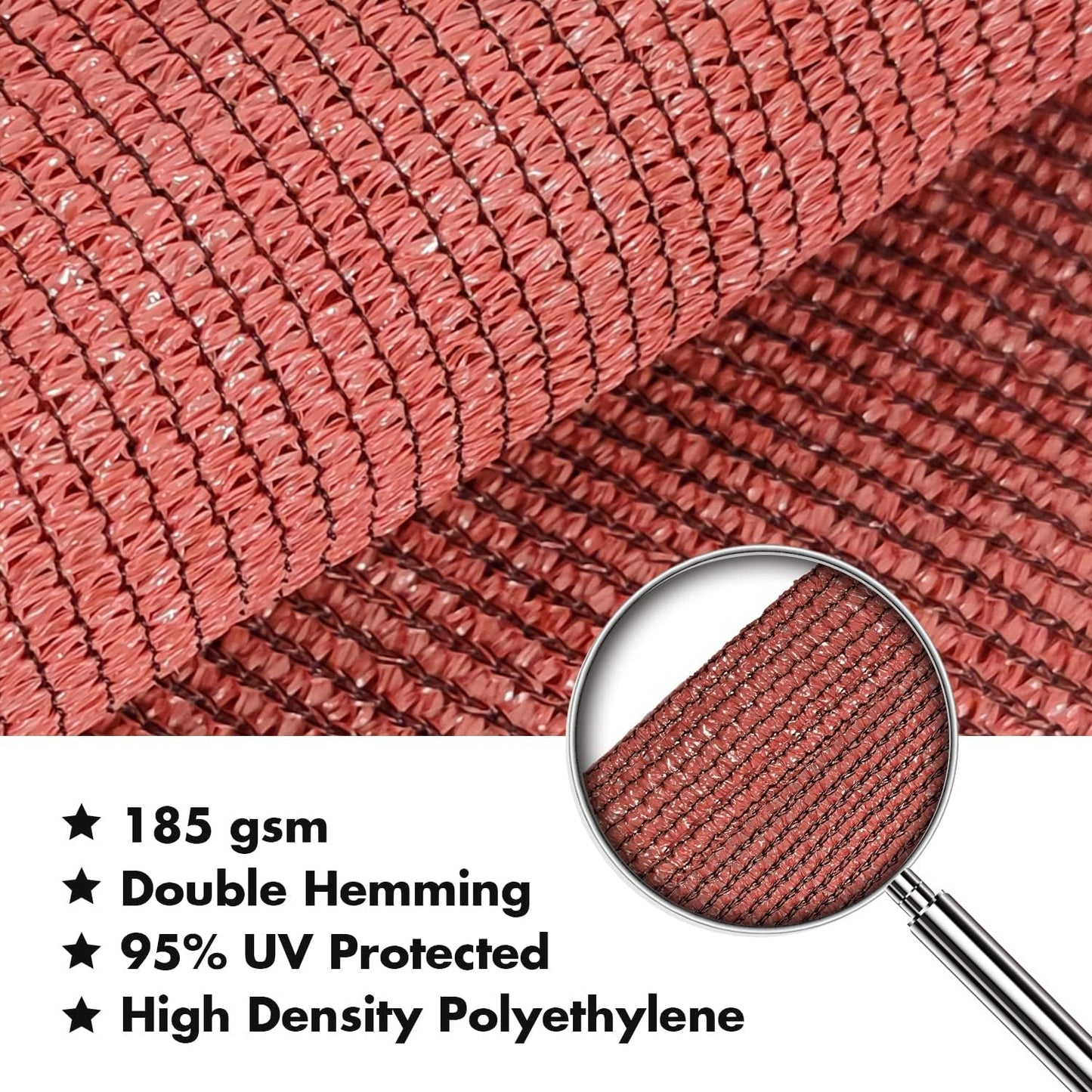 KANAGAWA 9'X13' Rust Red Custom Size Sun Shade Sail Rectangle UV Block Canopy Cover for Patio Backyard Lawn Garden Outdoor (Customized Available)