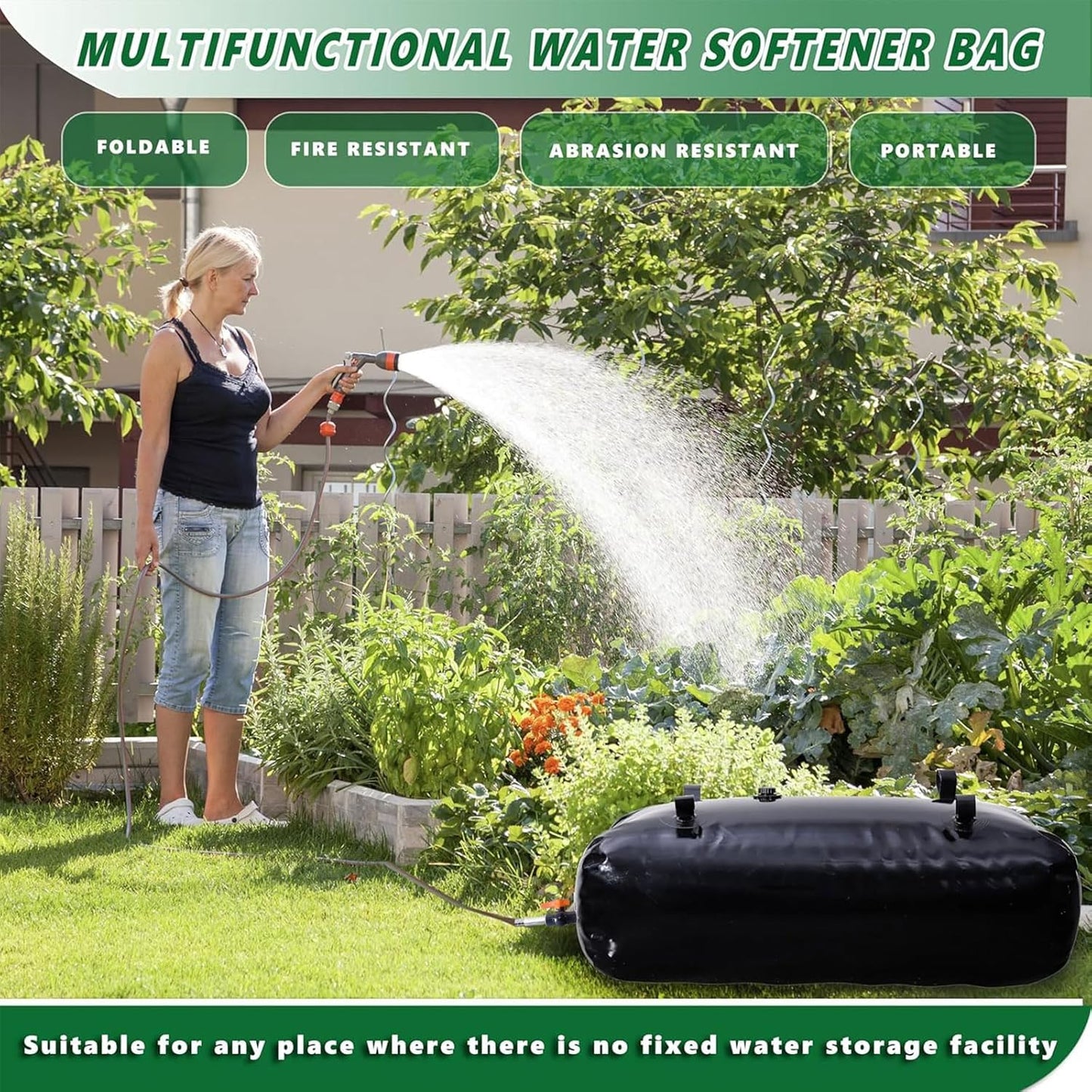760 L/200 gal Water Bladder Storage Containers, Foldable Portable Water Tank Large Capacity Soft Water Bag, Drought Resistance, Fire Prevention, Emergency Water