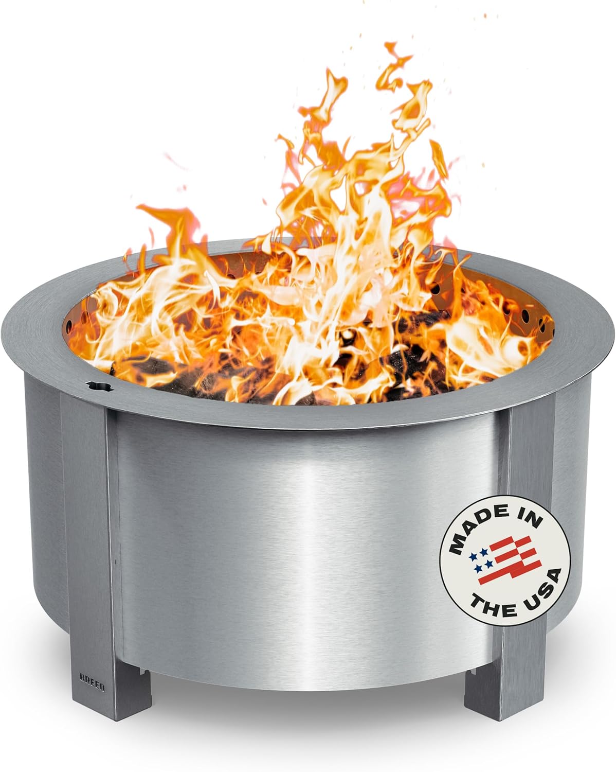 Breeo Smokeless Fire Pit (X Series 24, Stainless Steel) | 27.5 inch Smokeless Firepit for Outside | 62 Pounds | Ideal for Families Compatible with Wide Range of Breeo Accessories