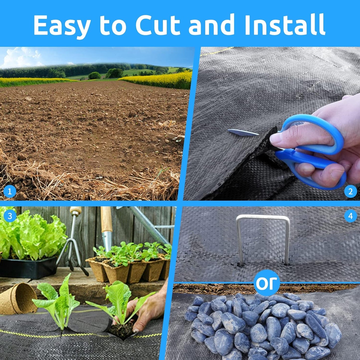 6ft x300ft Black Weed Barrier Landscape Premium Fabric-Heavy Duty Woven Ground Cloth with Superior Permeability Weed Control Convenient Design