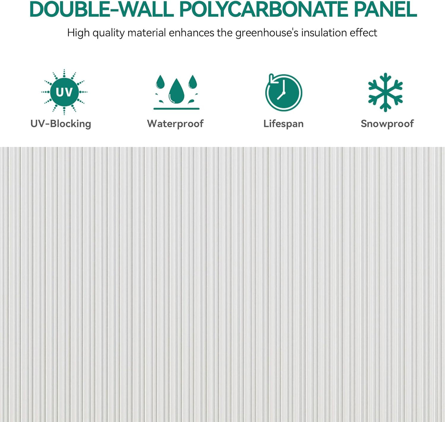 YITAHOME 6x4FT Polycarbonate Greenhouse Heavy Duty Green Houses Outdoor Aluminum Greenhouses with Sliding Doors Vent Window Walk-in Greenhouse Large Sun House for Garden Backyard, Sliver