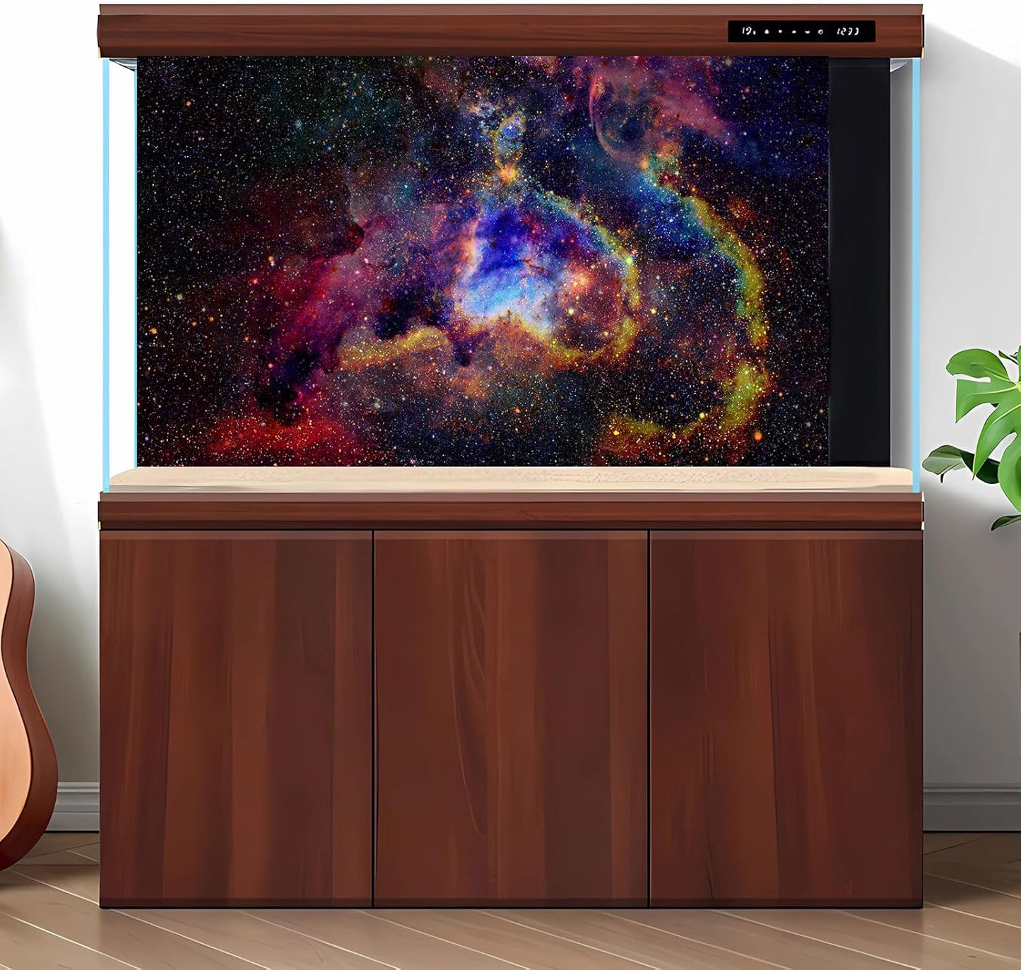Outer Space Aquarium Background Fantasy Alien Planet Nebula and Galaxies Terrarium Background Stars Nebula Atmosphere Fish Tank Background Outer Space Reptile Tank Background 24x12in