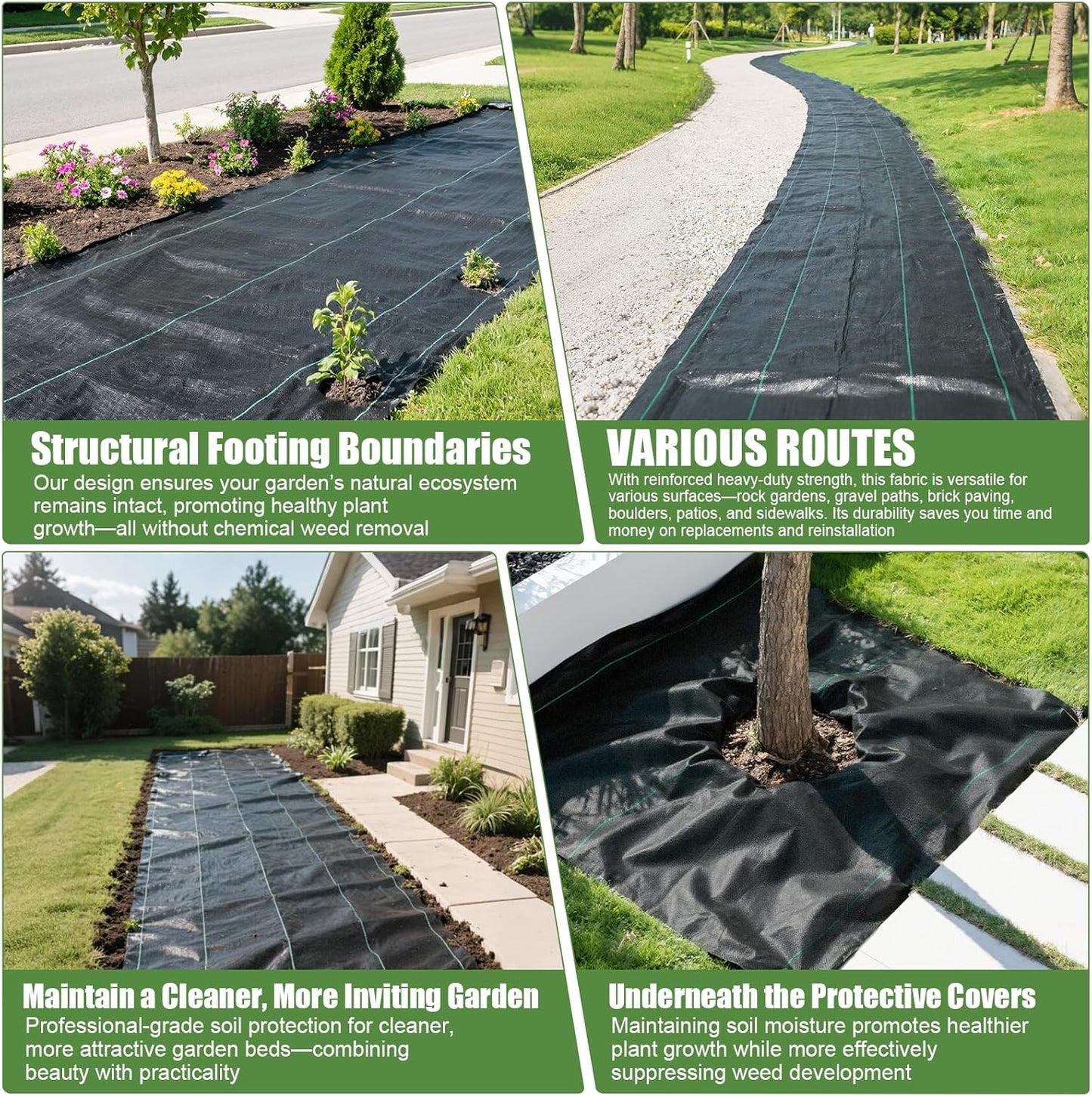 3FTx100FT Weed Barrier Fabric Heavy Duty, Gardening Landscape Fabric Cover Mat, Durable Weed Control Fabric for Garden Bed Cover, Landscaping, Commercial Driveway, Underlayment Use (3x100FT-3.2OZ)