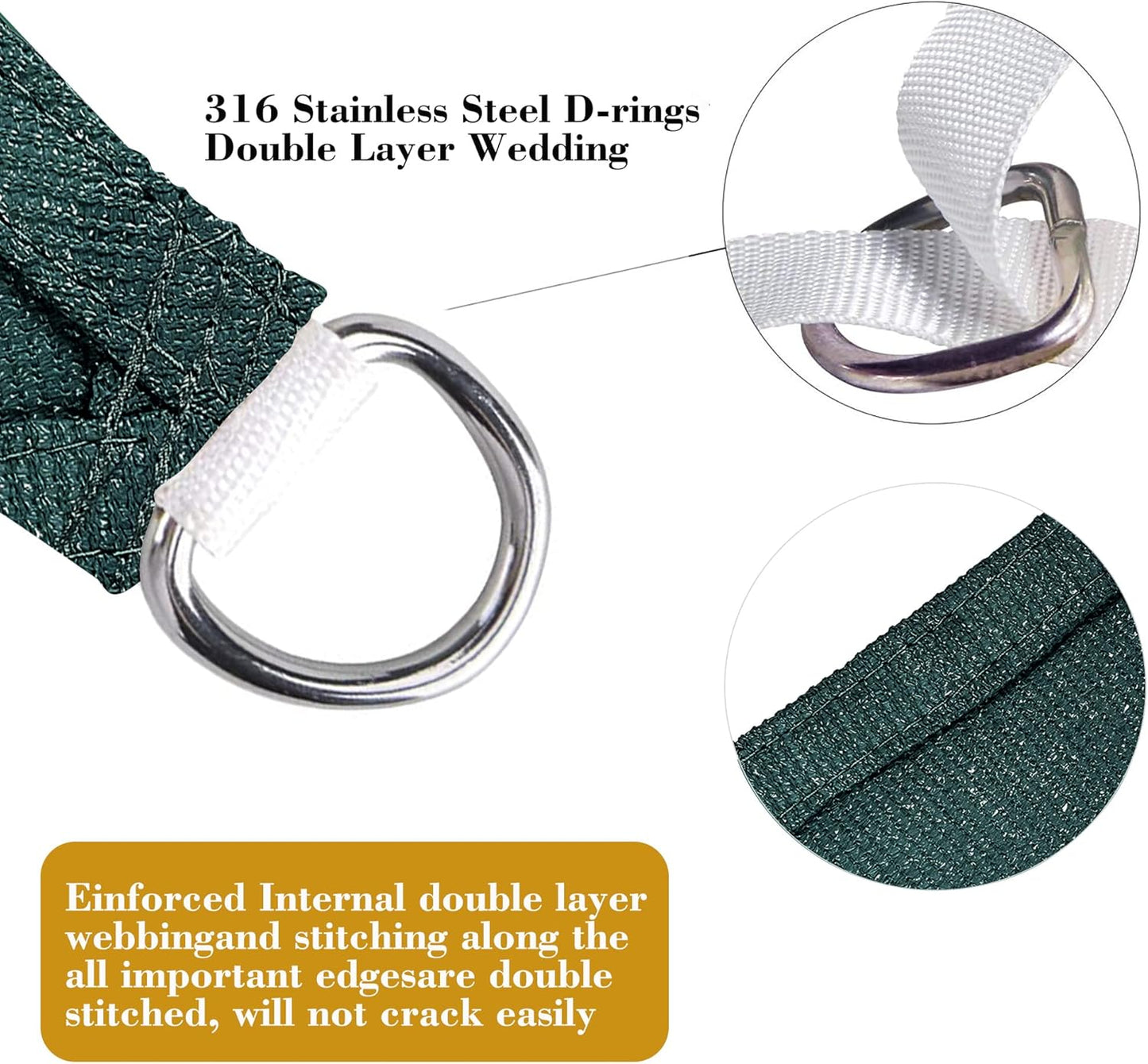 12' x 20' Green Rectangle Sun Shade Sail SSP1212 Canopy Durable Fabric UV Block Awning We Make Custom Orders