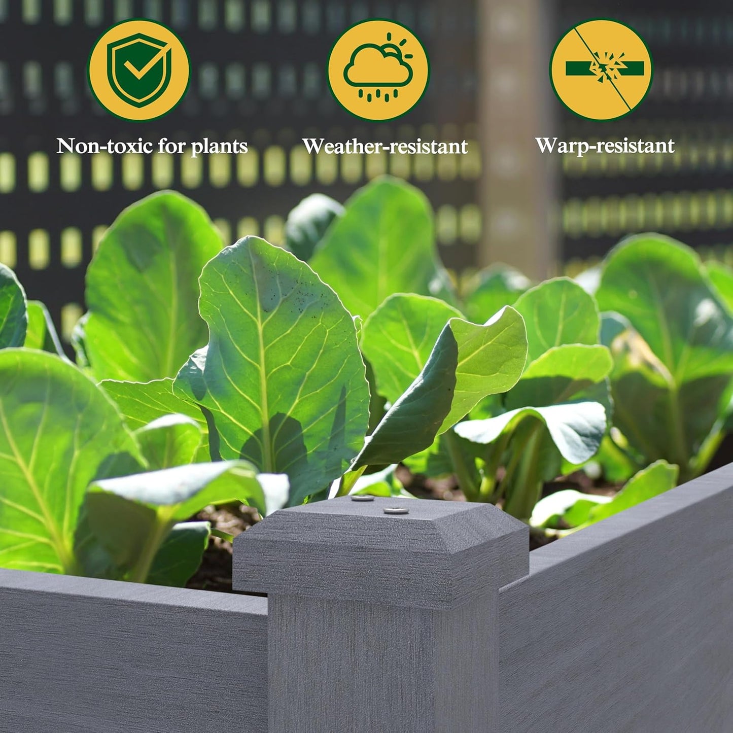 MUPATER 4x2FT Raised Garden Bed,Raised Garden Bed with Four Legs, Elevated Planter Box with Drainage Holes for Herbs, Flowers and Vegetables for Garden, Greenhous and Farm, Gray