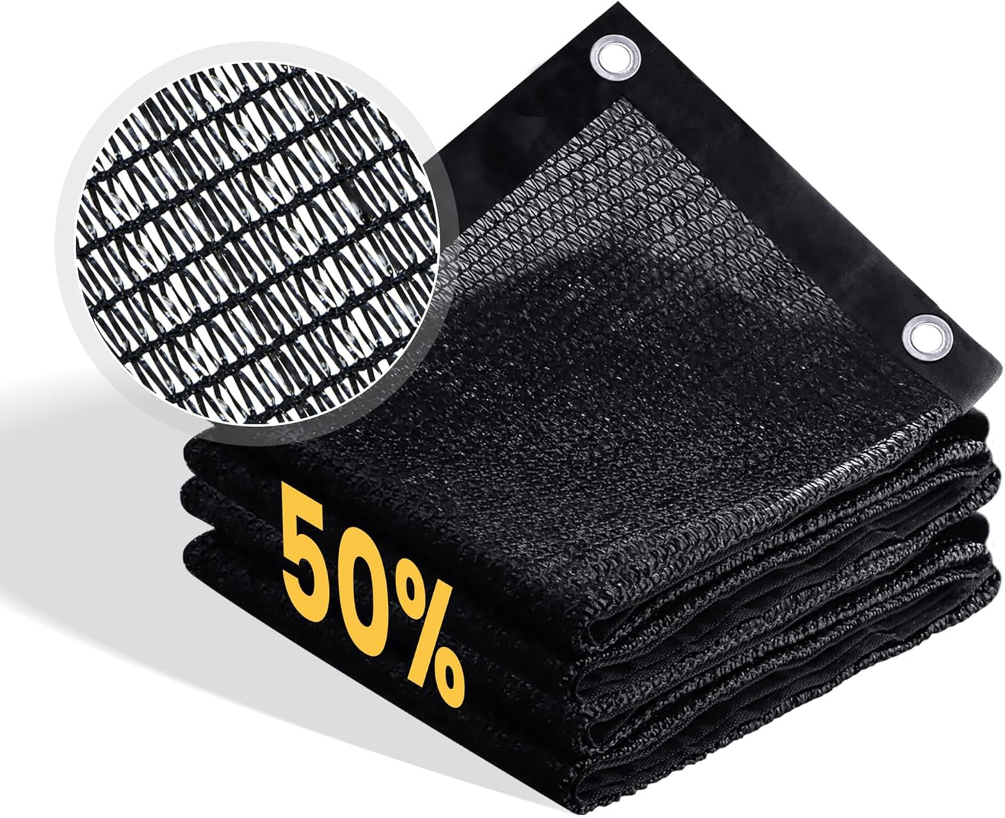 VICLLAX 50% Shade Cloth, 18x23FT Durable Black Mesh Trap with Every 3 FT Grommet, Sun Shade Fabric Netting for for Plants Cover, Greenhouse, Chicken Coop, Barn Kennel, Garden Patio