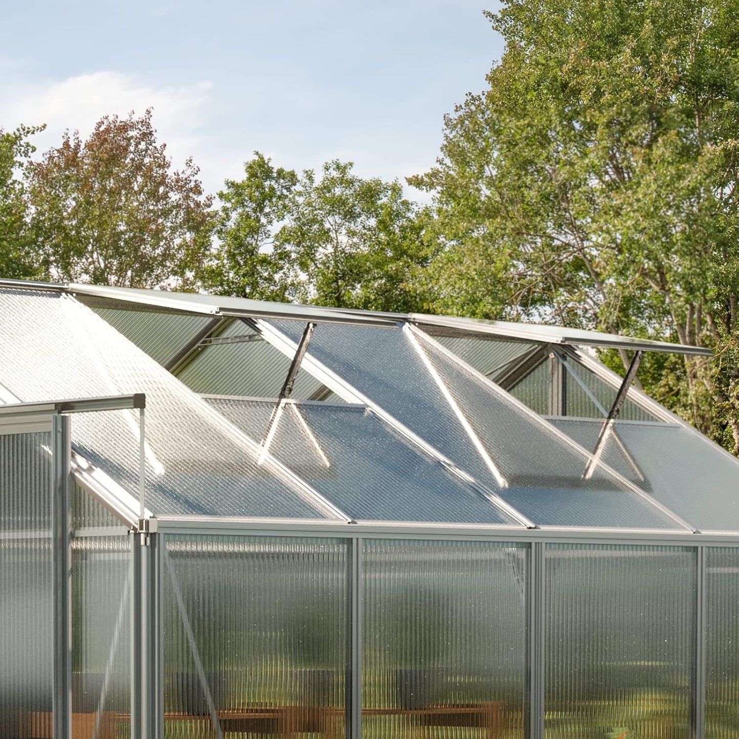 Greenhouse Saphir 4 Aluminum Frame 8.5 x 8.5 ft with Approx. 6 mm Polycarbonate Panels